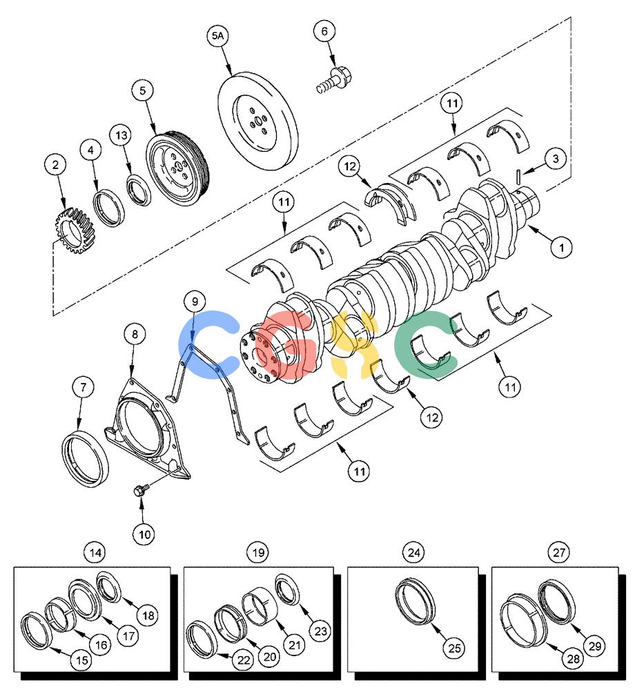 凯斯零件查询(FLX3510) - FLOATER (8/04-8/06) (02-058) - CRANKSHAFT, FLX 3510 Case Agriculture