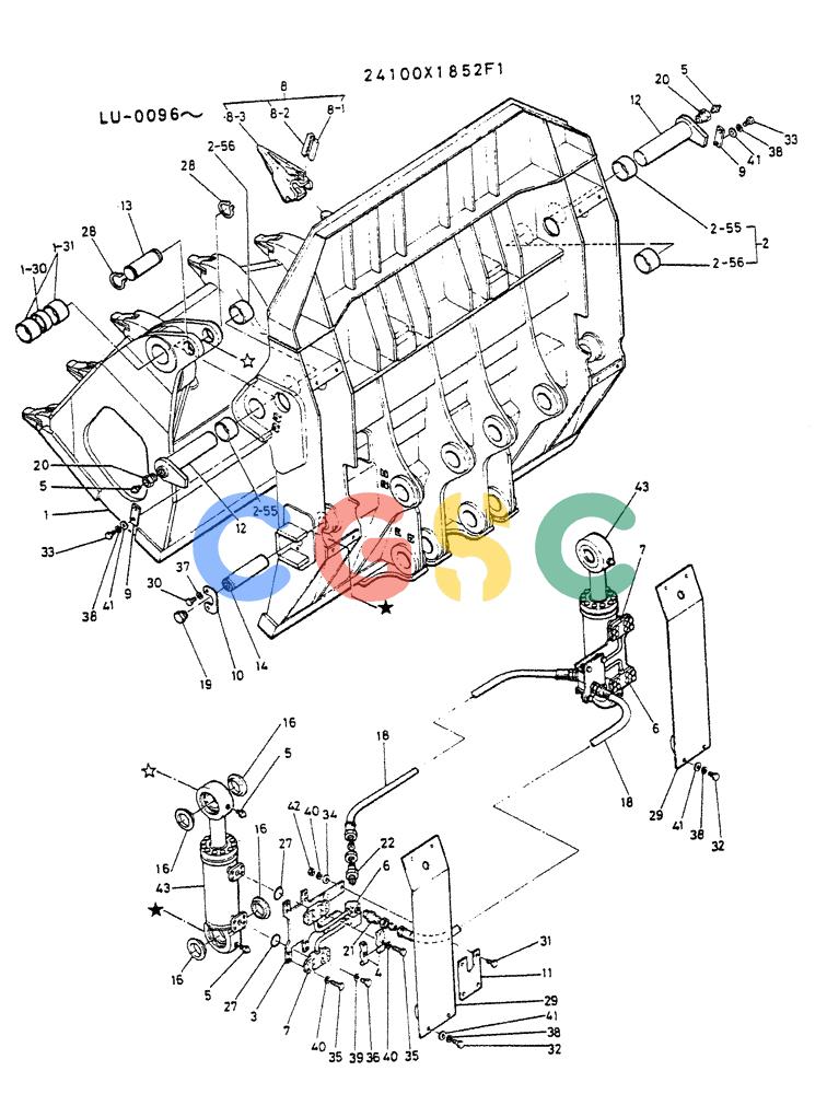 神钢零件查询(K935) - EXCAVATOR SUPPLEMENT ASN LU00154 (1/76-12/03) (08-018) - BUCKET ASSY FOR LOADING, 3.0M³ Kobelco