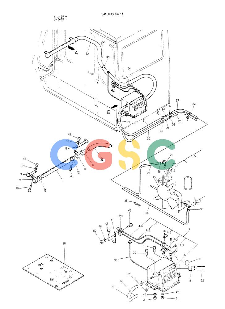 神钢零件查询(K907CLC) - EXCAVATOR BTW YG0101 - YG0500 (1/85-12/03) (08-025) - HEATER ASSY Kobelco