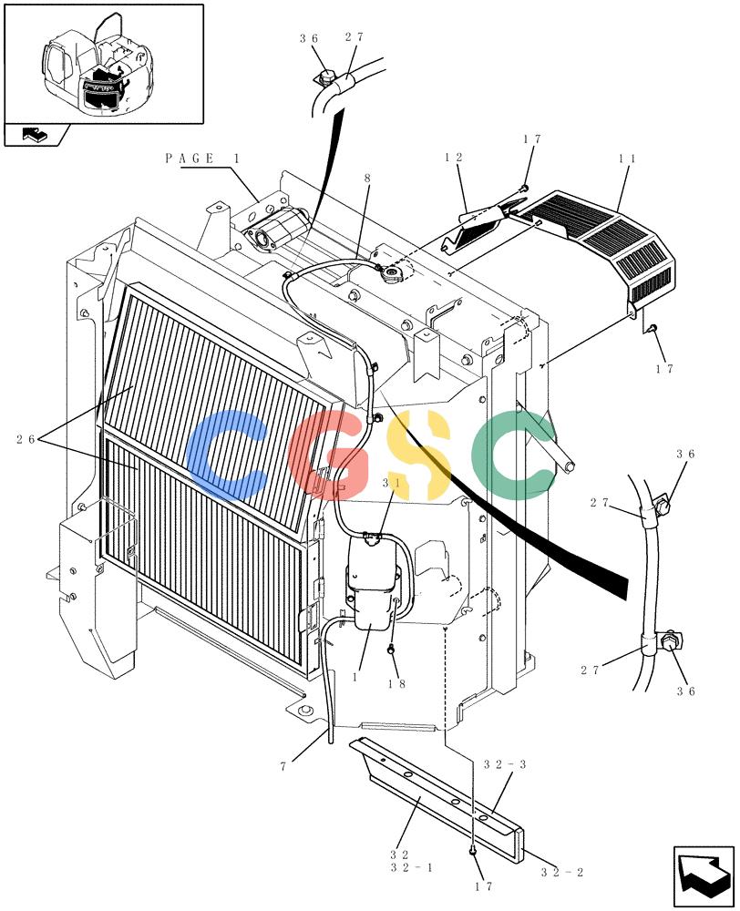 纽荷兰零件查询(E235BSR) - CRAWLER EXCAVATOR (5/07-) (0.003[02]) - RADIATOR New Holland Constructuion