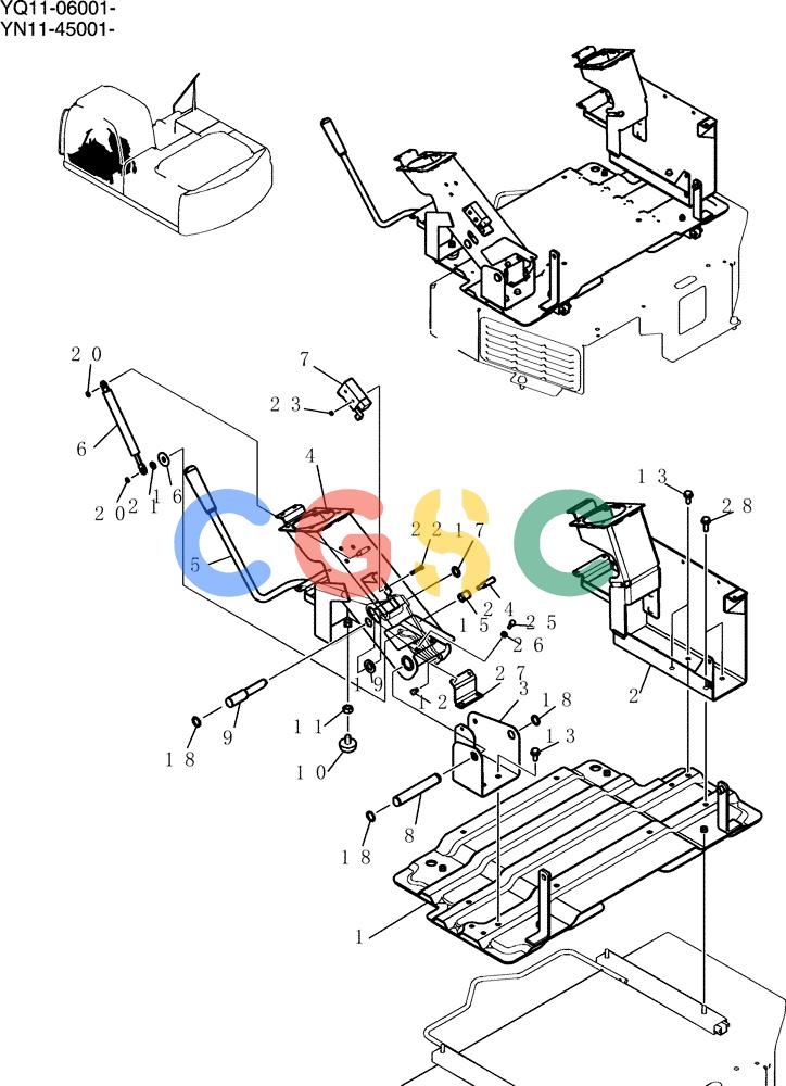 神钢零件查询(200-8) - EXCAVATOR S/N YN11-45001 - (1/06-12/09) (125-01-1) - CONTROL BOX ASSY Kobelco