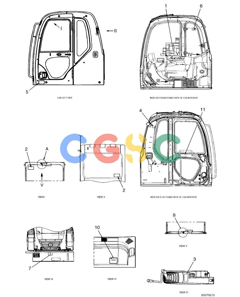 纽荷兰零件查询(E135B) - CRAWLER EXCAVATOR TIER 3 - ASN YH05-07001 (N8TA13006) (1/08-) (07-02[01]) - NAME PLATE INSTALLATION (CAB) (YY22T00152F1), PAGE 1 OF 2 New Holland Constructuion
