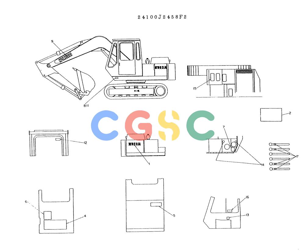 神钢零件查询(K903A) - EXCAVATOR BTW K2748 - K3928 (1/76-12/03) (10-001) - LABEL NAME-PLATE Kobelco