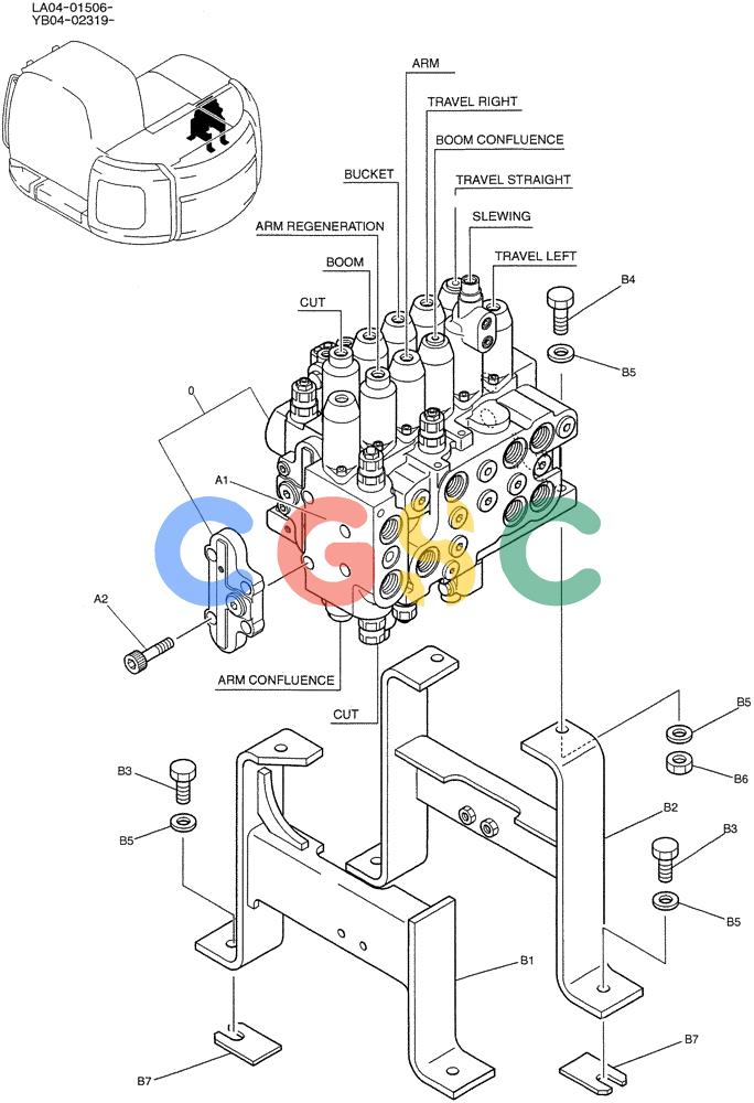 纽荷兰零件查询(E200SRLC) - CRAWLER EXCAVATOR BTW LA04-01506 - LA04-01625 (01-020) - VALVE INSTAL New Holland Constructuion