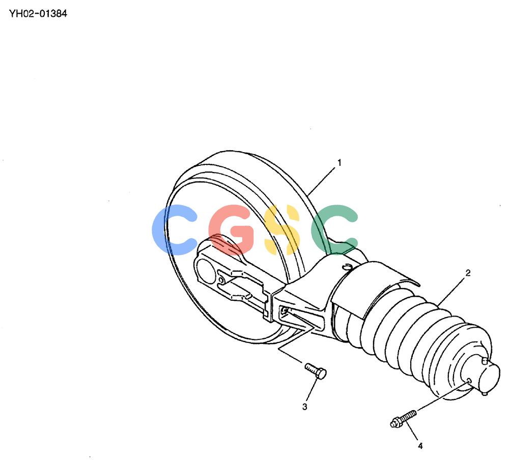 神钢零件查询(ED150) - BLADE RUNNER EXCAVATOR/DOZER ASN YH02-01384 (4/02-12/03) (02-006) - IDLER ASSY, CRAWLER (PN YN52D00024F1) Kobelco