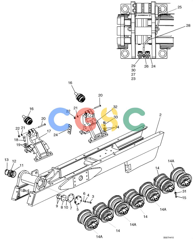 纽荷兰零件查询(D150B) - CRAWLER DOZER TIER 3 (HYDRO) (10/07-) (05-01) - FRAME, TRACK - ROLLER (LT - MODELS) New Holland Constructuion