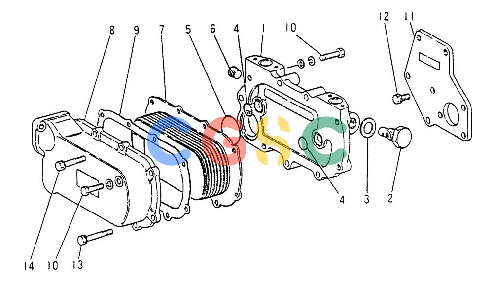 神钢零件查询(6DR5) - MITSUBISHI DIESEL ENGINE (1/06-12/06) (02-008) - OIL COOLER Kobelco