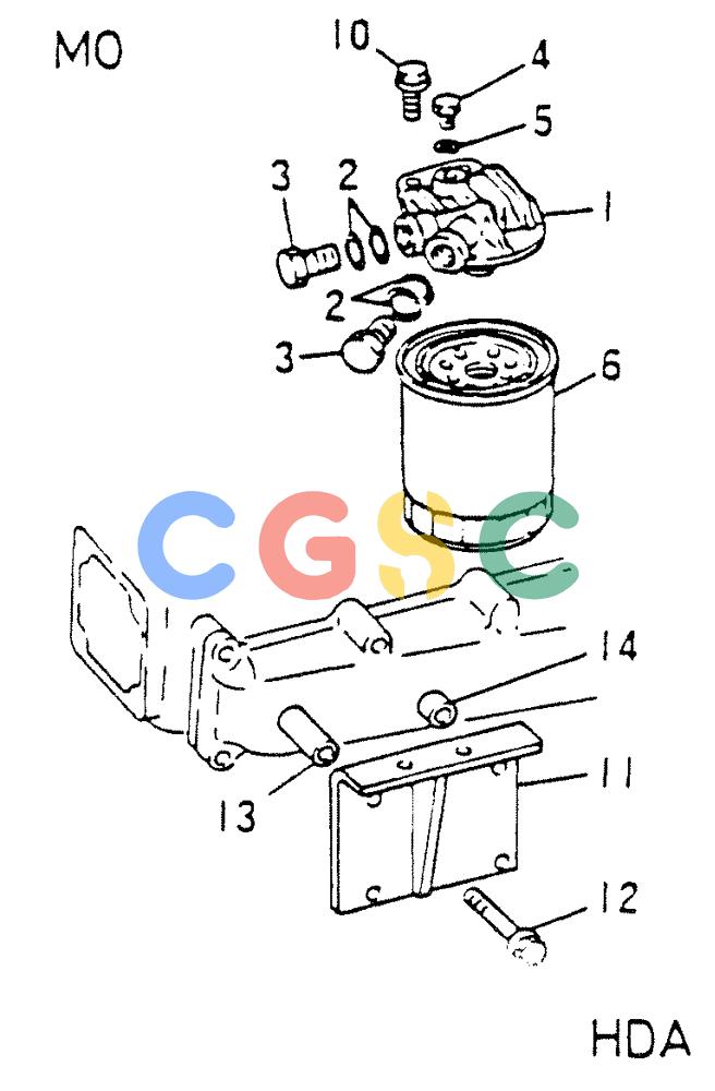 神钢零件查询(6D16-T) - MITSUBISHI DIESEL ENGINE - K907 & MD180LC (1/87-12/06) (03-020) - FUEL FILTER Kobelco
