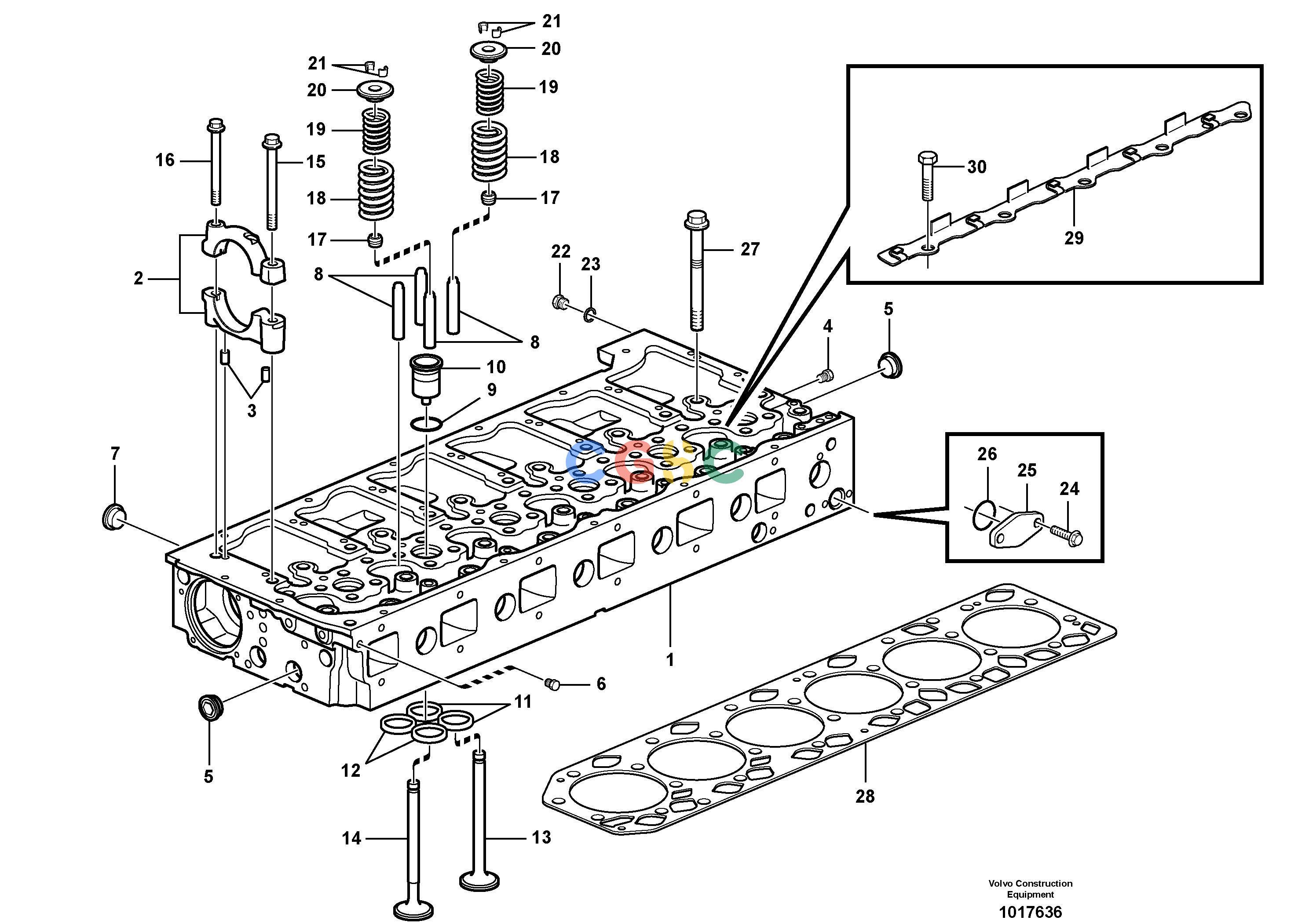 沃尔沃零件查询A30D Cylinder headS/N 12001 - 15909 SWE S/N 73001 - 74658 BRA8188705, 8188706-8188708VOE8188705NoneAutodata Volvo online