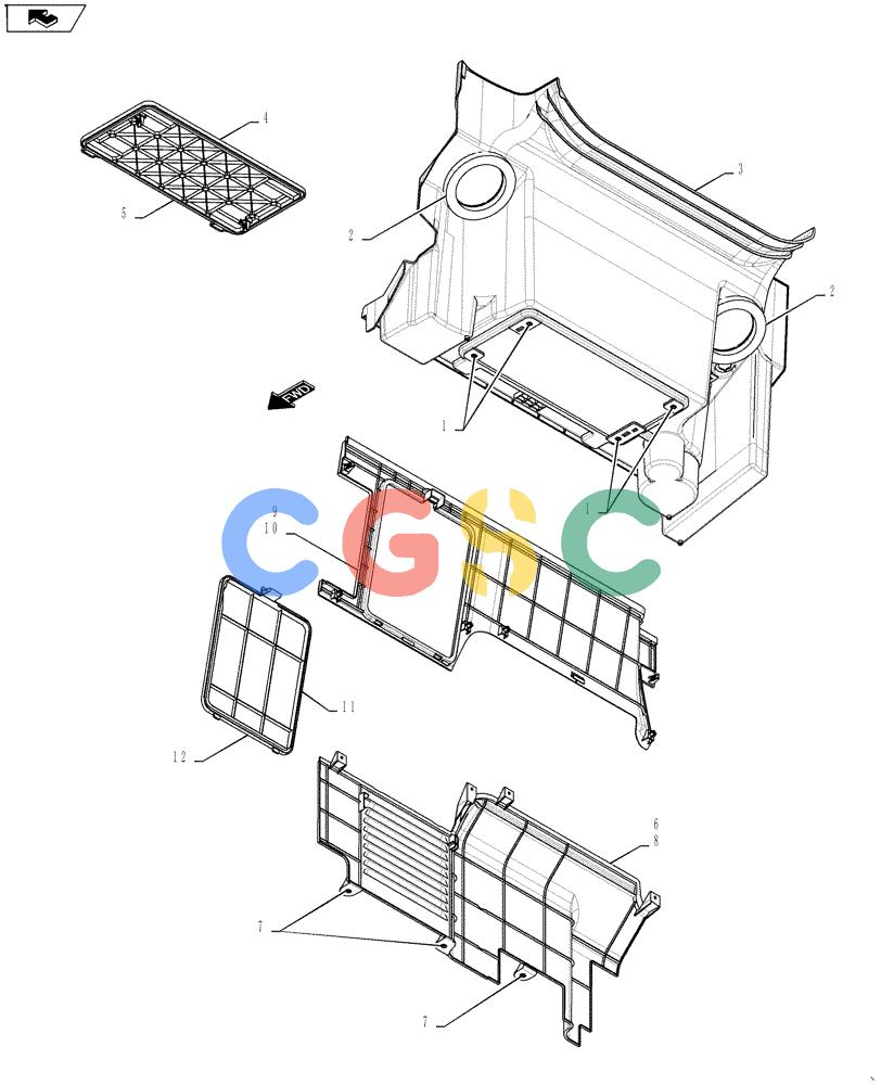 神钢零件查询(SK170 ACERA M-9) - CRAWLER EXCAVATOR - TIER 3 NON-REGULATED (1/12-12/13) (90.151.AF[04]) - CAB INTERIOR TRIM, REAR COVER Kobelco