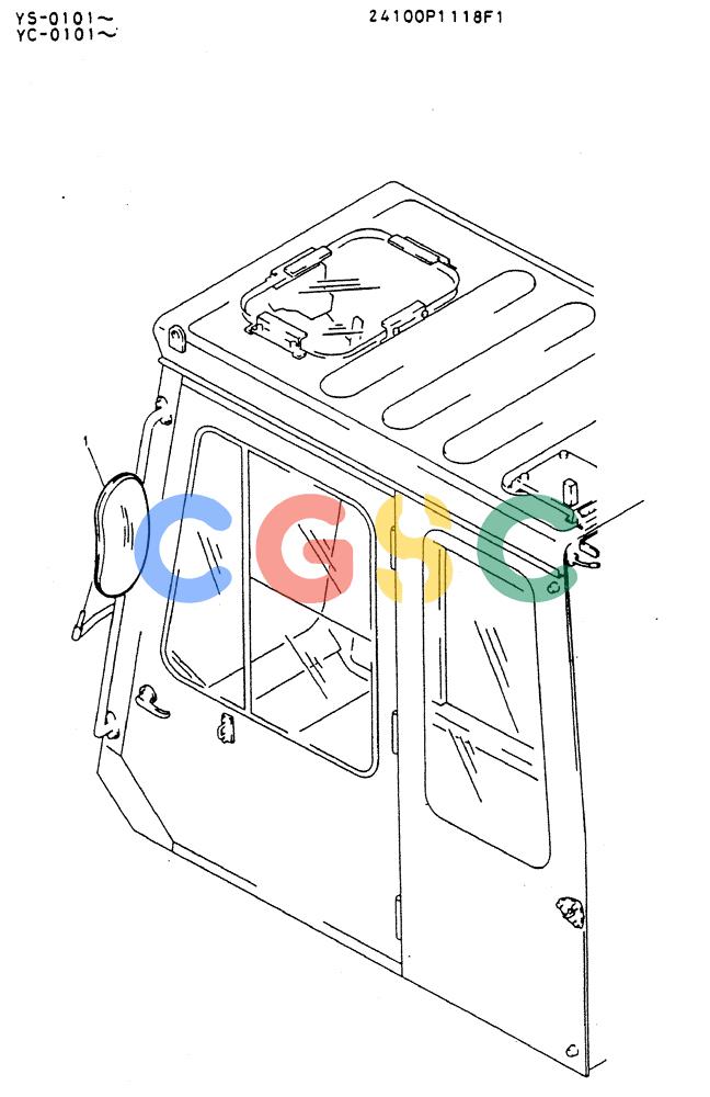 神钢零件查询(MD300LC) - EXCAVATOR BTW YC0101 - YC0300 (1/80-12/06) (08-005) - BACK-MIRROR ASSY Kobelco