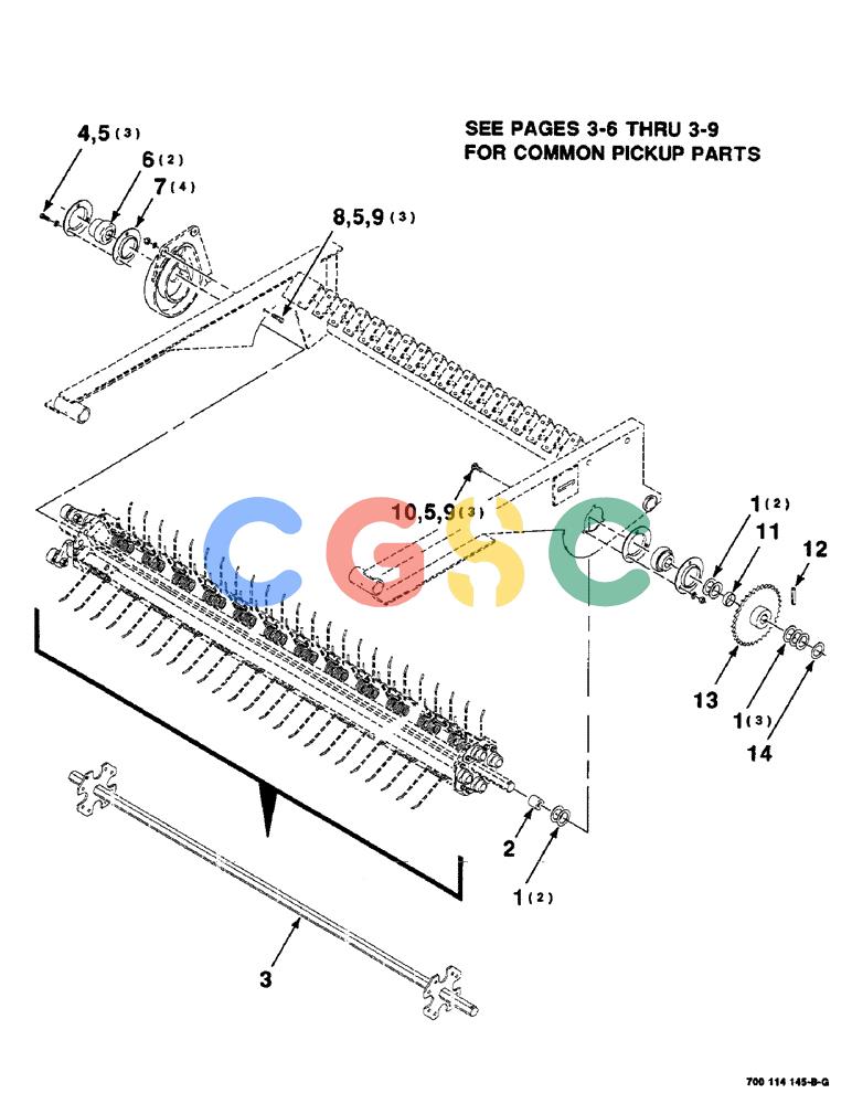 凯斯零件查询(8465) - CASE IH AUTO ROUND BALER (1/91-12/97) (3-04) - PICKUP ASSEMBLY, WITH HEX SHAFT ONLY, SERIAL NUMBER CFH0077001 THROUGH CFH0077005 Case Agriculture
