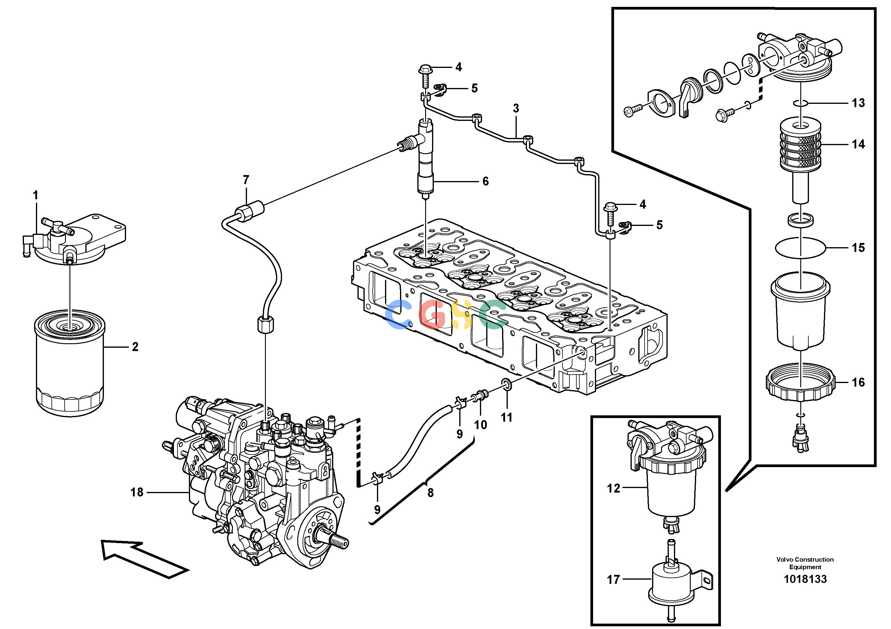 沃尔沃零件查询MC80B Fuel pipes, injection pump - fuel filter.S/N 71000 -11858383-NoneVOE11858383NoneAutodata Volvo online
