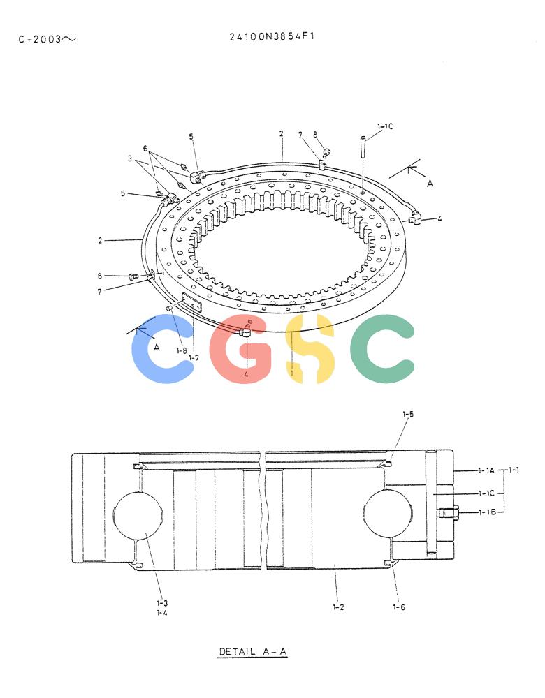 神钢零件查询(K912A) - EXCAVATOR BTW LC-2003 - LC-2016 (1/85-12/03) (05-007) - BEARING ASSY Kobelco