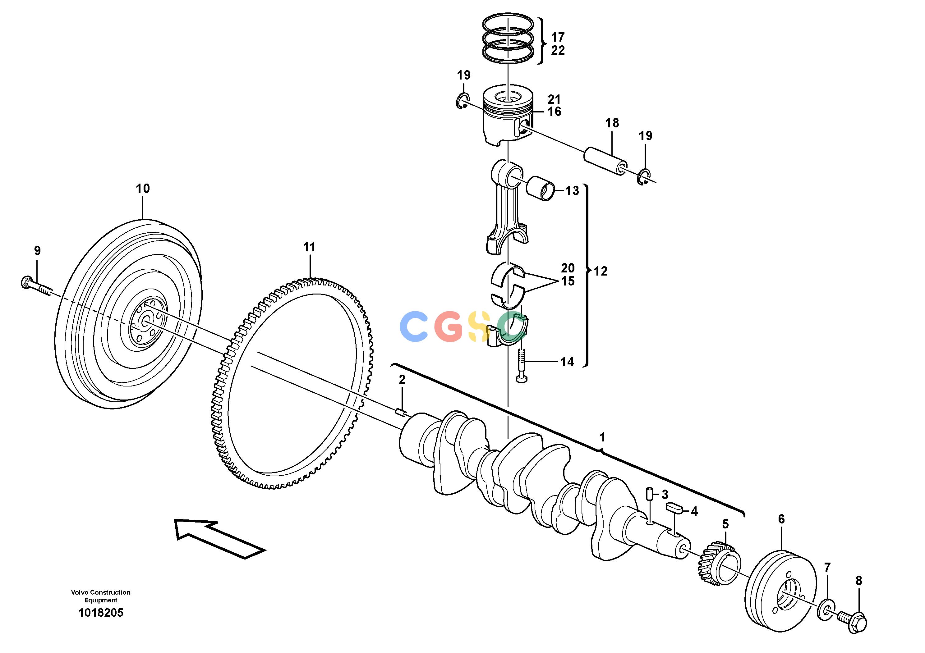 沃尔沃零件查询MC90B Crankshaft and related partsS/N 71000 -11858380-11858381VOE11858380NoneAutodata Volvo online