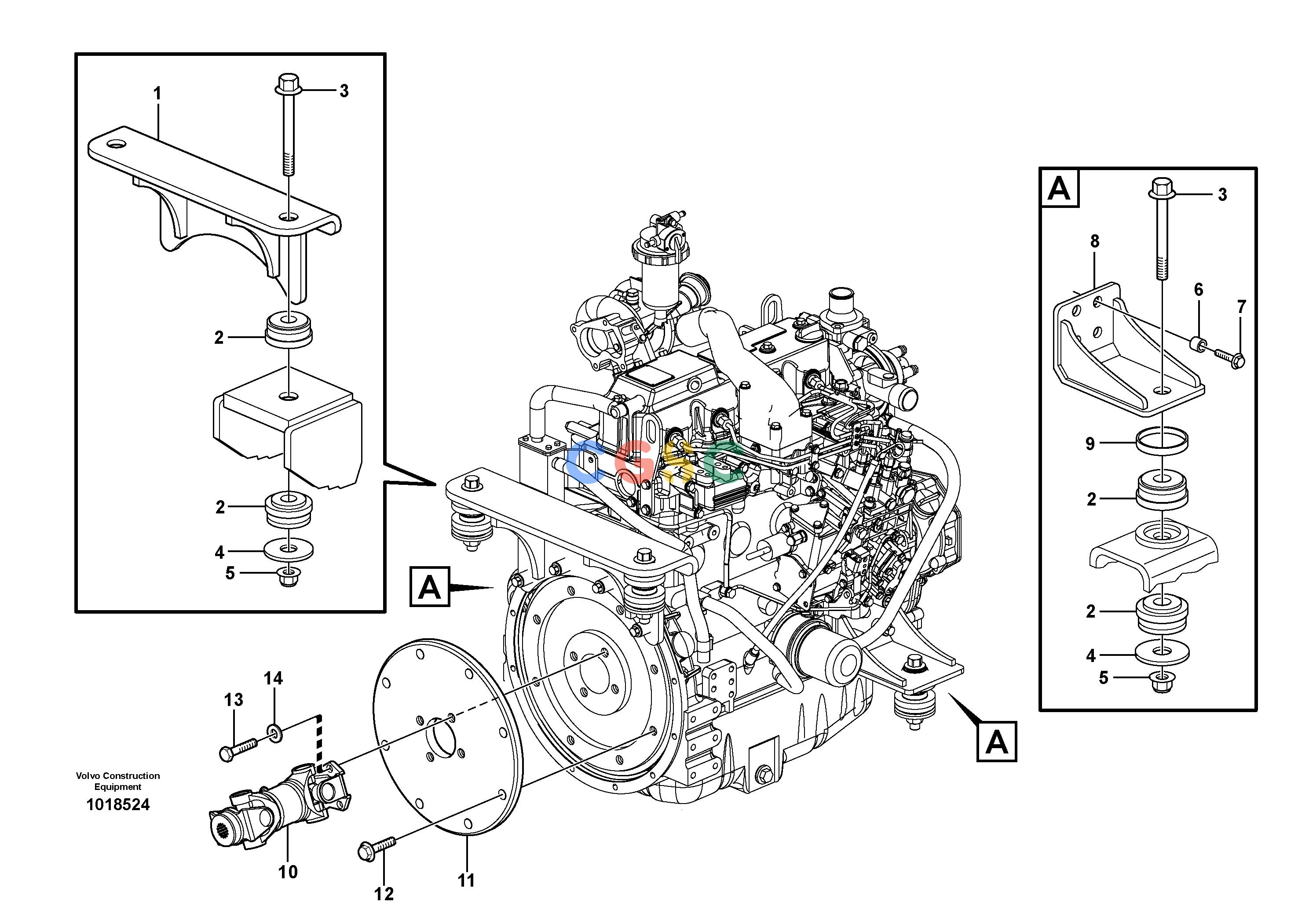 沃尔沃零件查询MC90B Engine mountingS/N 71000 - NoneNoneNoneAutodata Volvo online