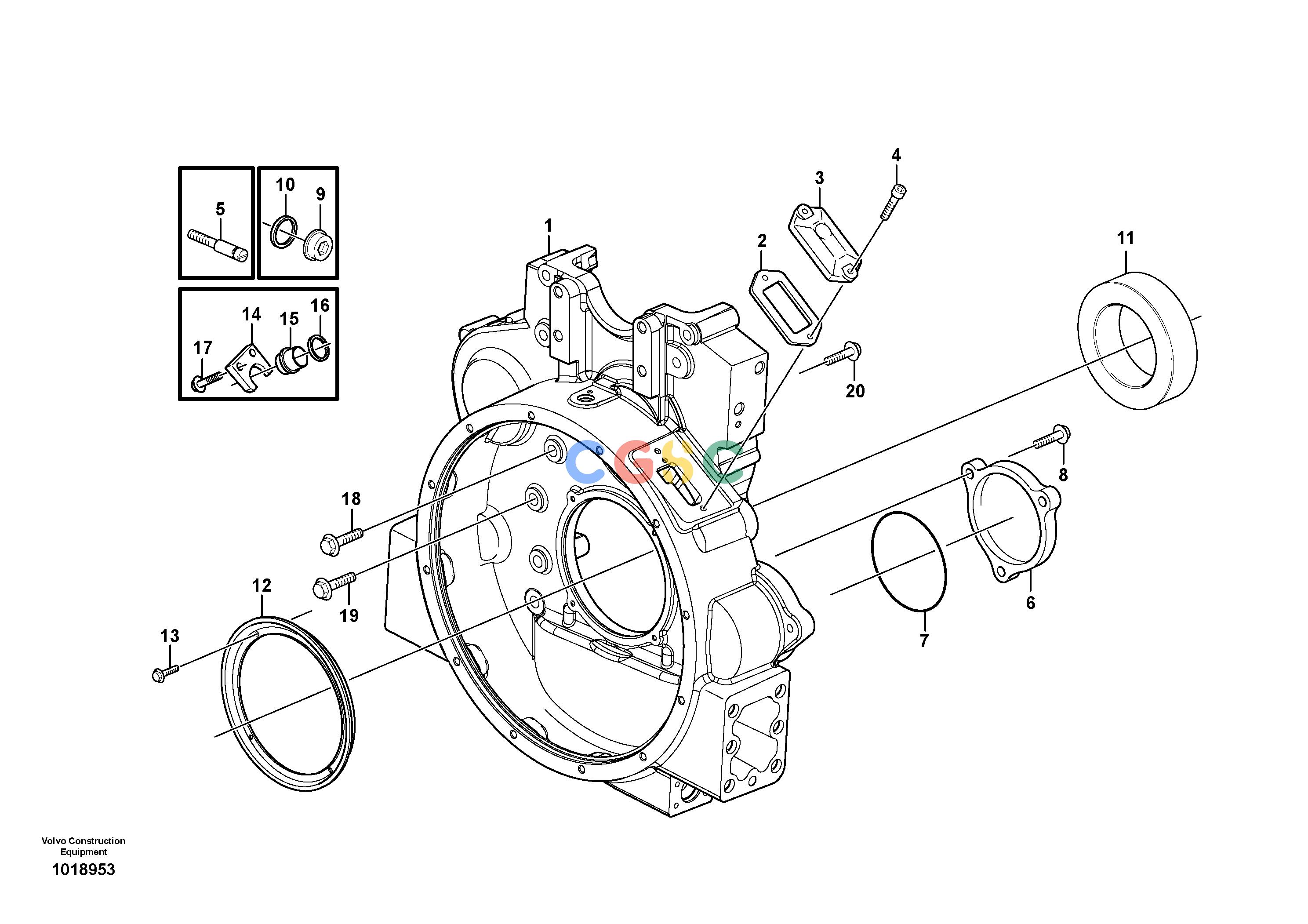 沃尔沃零件查询G900 MODELS Flywheel housing - D9S/N 39300 - NoneNoneNoneAutodata Volvo online