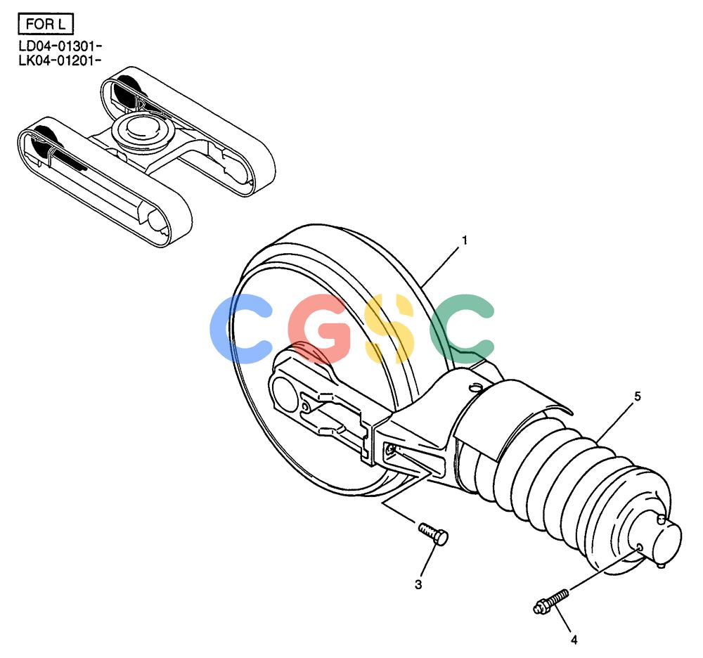 纽荷兰零件查询(E135SR) - CRAWLER EXCAVATOR ASN YY04-06254 (02-007) - IDLER ASSY, CRAWLER (FOR L) New Holland Constructuion