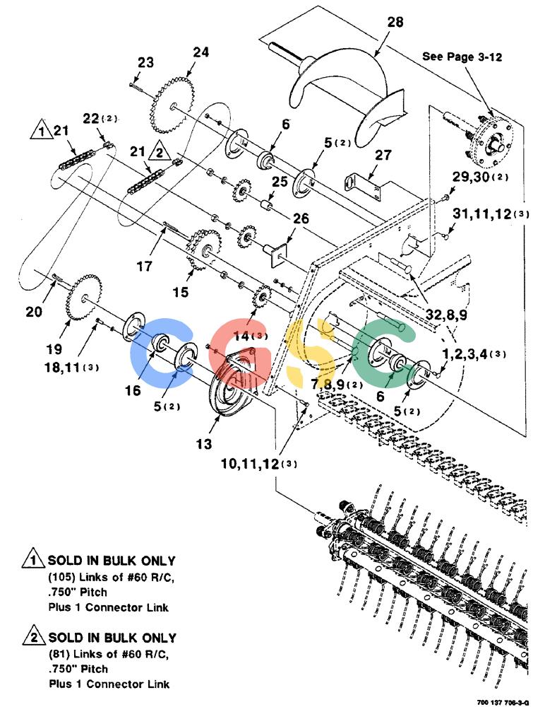 凯斯零件查询(8585) - CASE IH LARGE (3 X 4) RECTANGLER BALER (1/98-12/00) (3-10) - PICKUP ASSEMBLY, RIGHT Case Agriculture