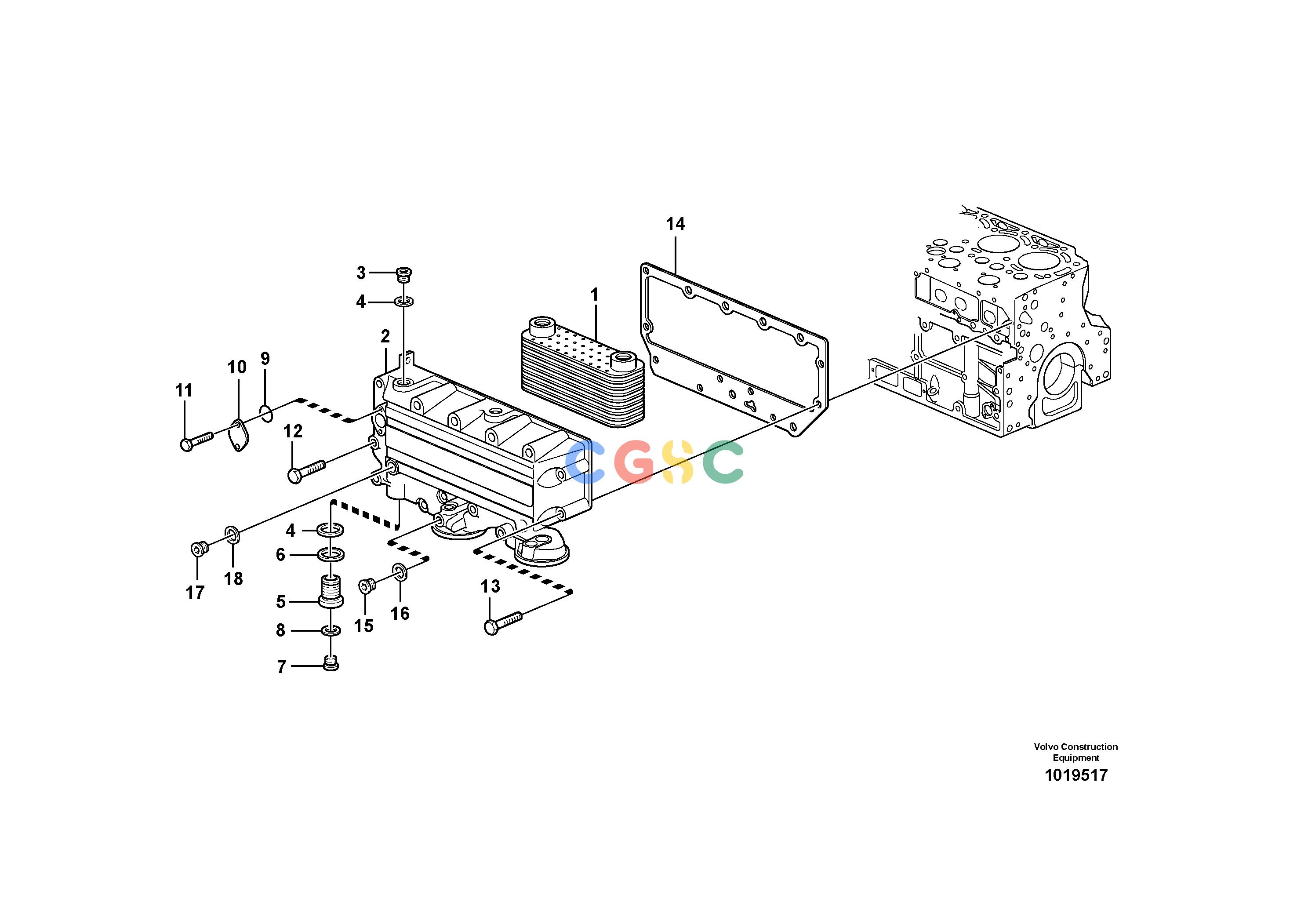沃尔沃零件查询L110E Oil coolerS/N 2202- SWE, 61001- USA, 70401-BRA NoneNoneNoneAutodata Volvo online