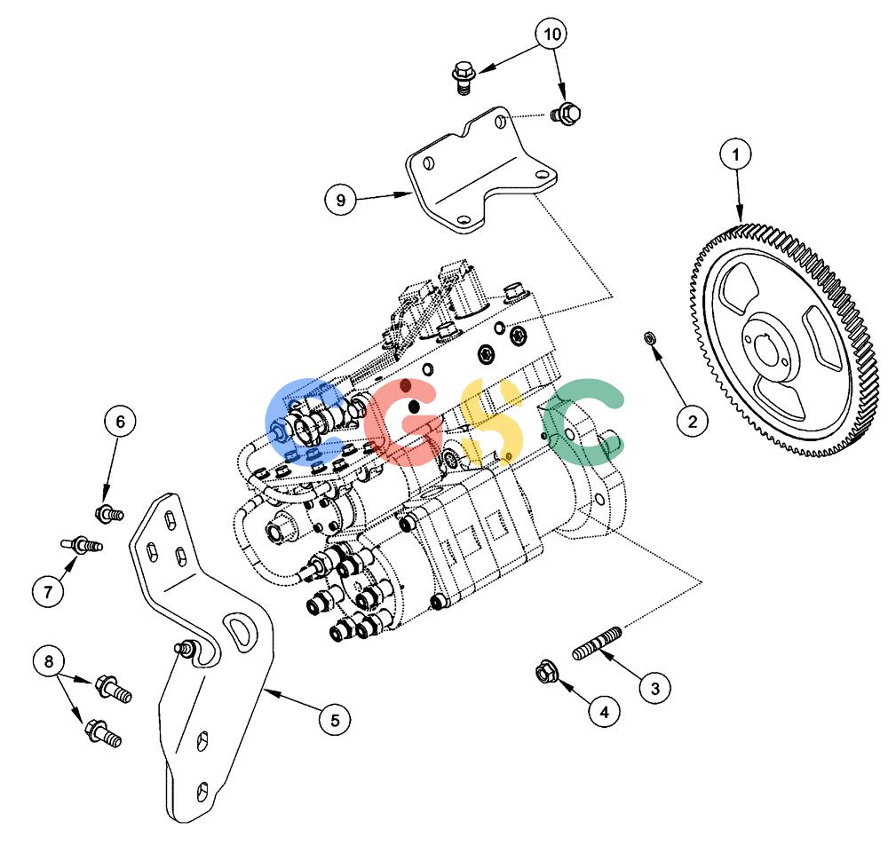 凯斯零件查询(FLX3510) - FLOATER (8/04-8/06) (02-082) - FUEL INJECTION PUMP - GEAR AND MOUNTING BRACKETS, FLX 3010 & FLX 3510 Case Agriculture