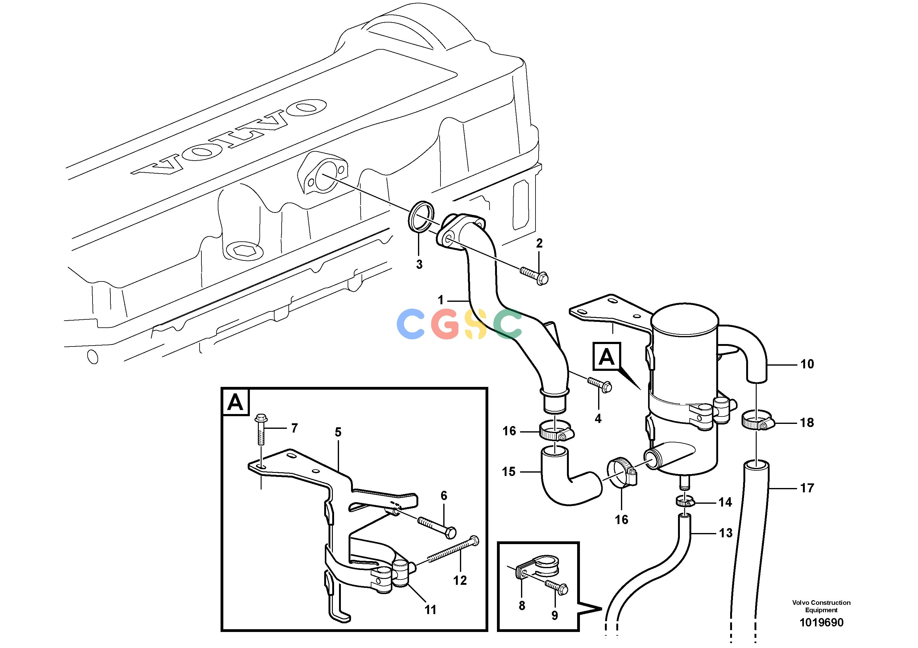 沃尔沃零件查询G900 MODELS Crankcase ventilation - D9S/N 39300 - NoneNoneNoneAutodata Volvo online