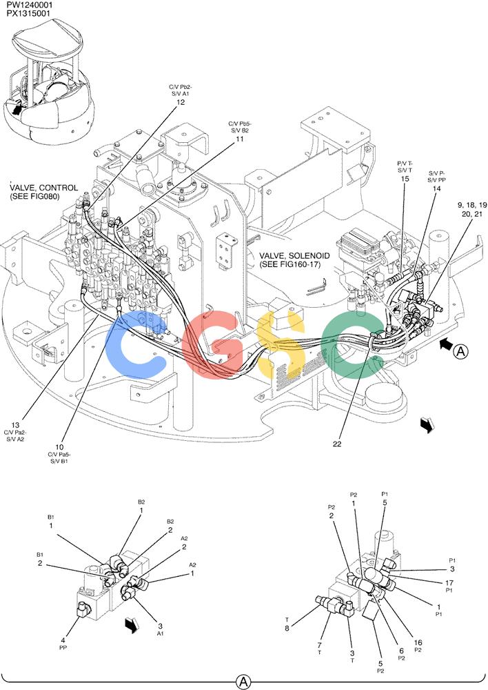 纽荷兰零件查询(E35SR) - COMPACT CRAWLER EXCAVATOR ASN PX13-15001 (N6TN61732) (NA) (1/06-) (01-036) - CONTROL LINES, VALVE, P/N PW64H00053F1 New Holland Constructuion