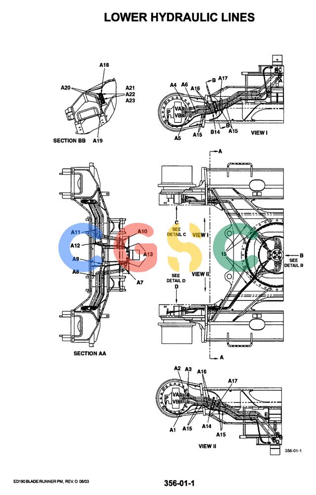 神钢零件查询(ED190LC-6E) - BLADE RUNNER EXCAVATOR/DOZER BTW YL03U0136 - YL03U0292 (1/05-12/06) (02-013[01]) - LOWER HYDRAULIC LINES Kobelco
