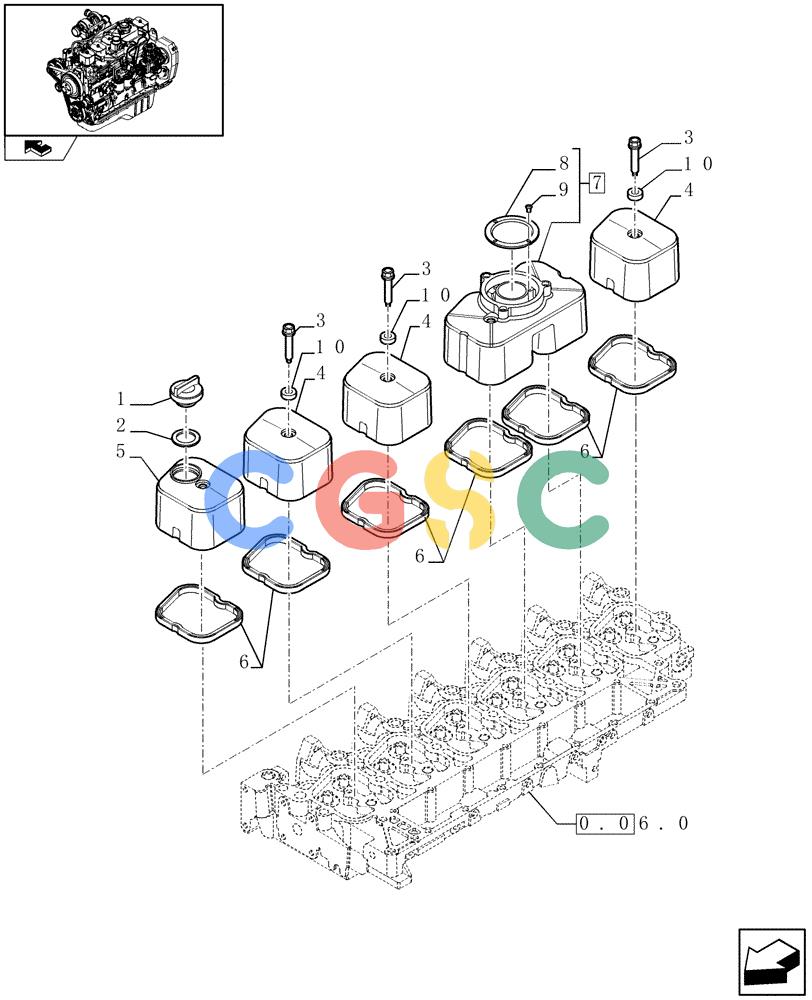 神钢零件查询(F4GE9684R J600) - ENGINE - 504115847 - 84459738 (1/08-12/12) (0.06.3) - CYLINDER HEAD COVERS (504137527) Kobelco