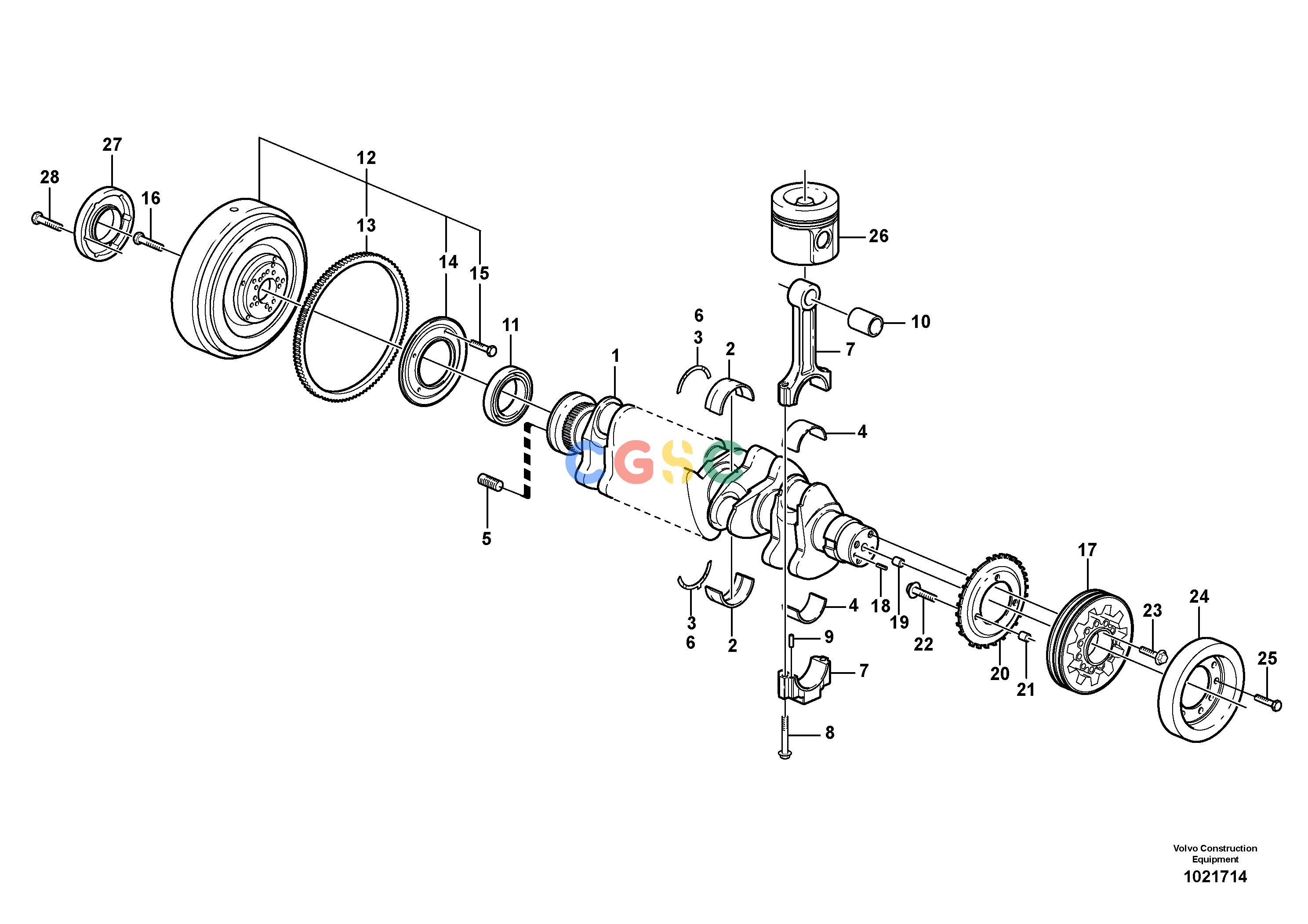 沃尔沃零件查询L90E Crankshaft and related partsNone NoneNoneNoneAutodata Volvo online