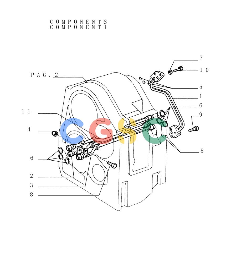 纽荷兰零件查询(DC180PS) - CRAWLER DOZER (11/00-) (1.211[08]) - TRANSMISSION - PIPING New Holland Constructuion