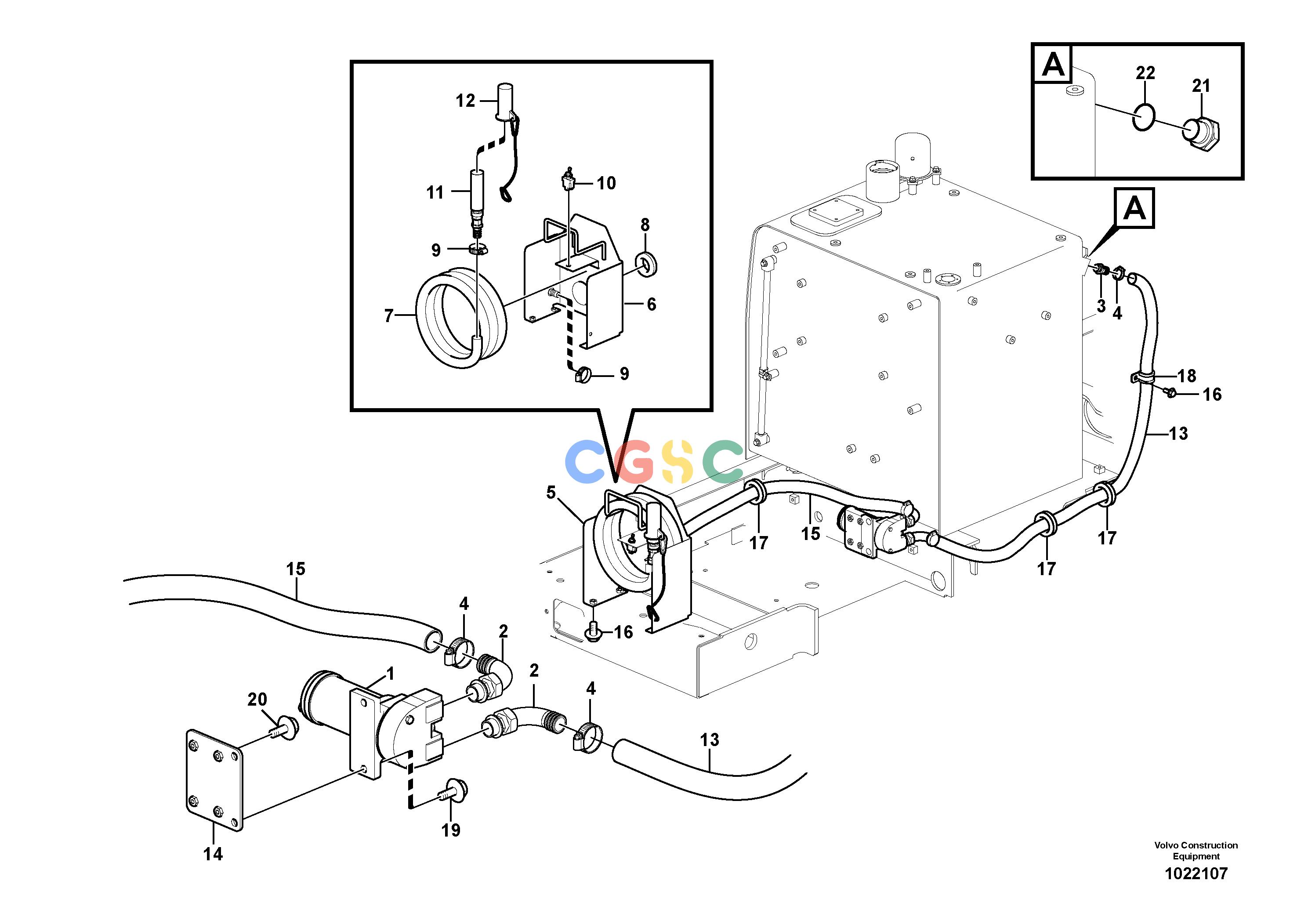 沃尔沃零件查询FC2121C Fuel filling pump with assembling detailsS/N 110001-1100068279773-8282062NoneNoneNoneAutodata Volvo online