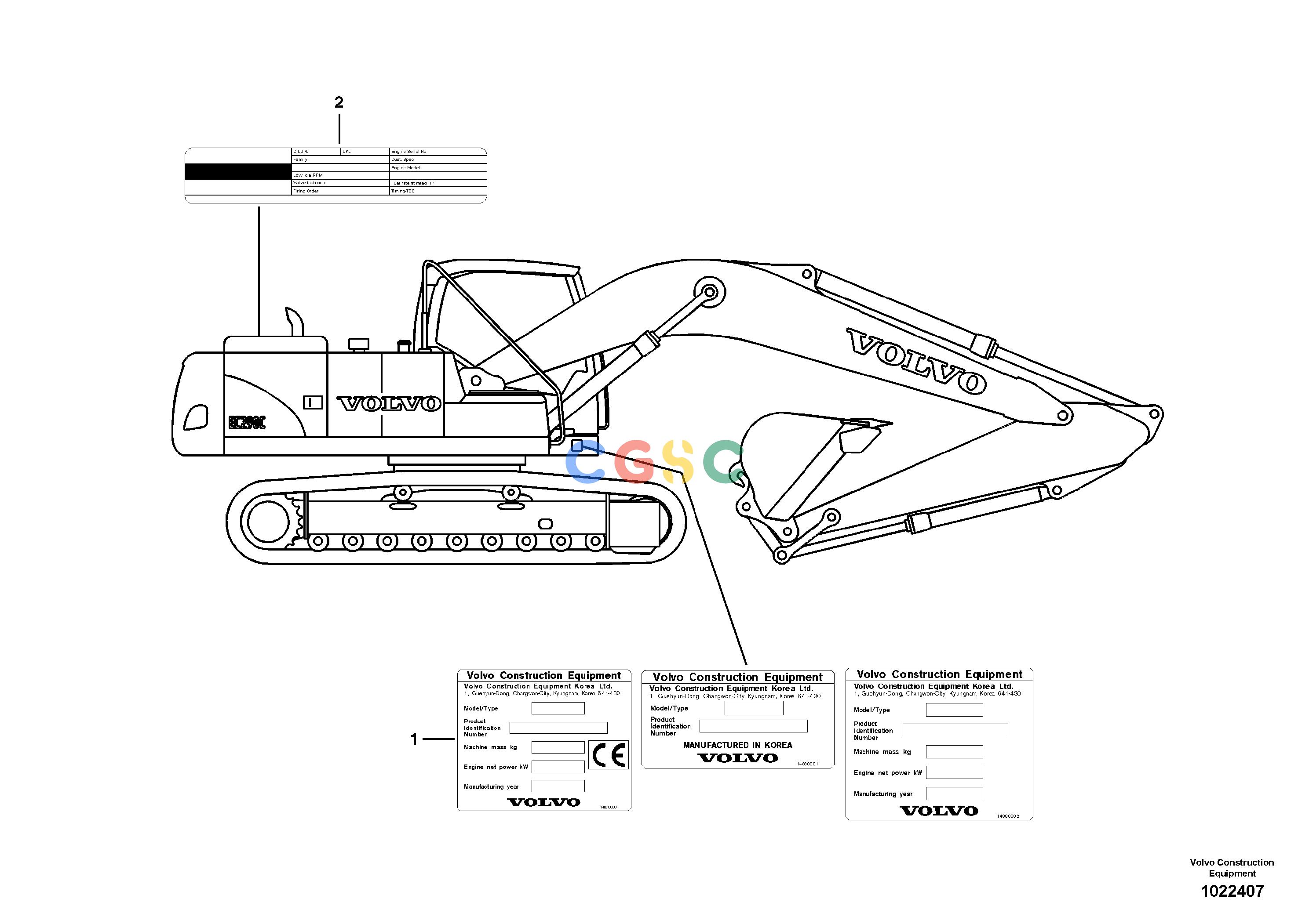 沃尔沃零件查询EC290C Product identification plateS/N 110001 - 111856 NoneNoneNoneAutodata Volvo online