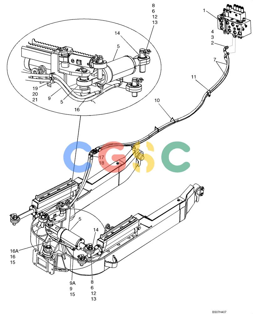 纽荷兰零件查询(D150B) - CRAWLER DOZER TIER 3 (HYDRO) (10/07-) (08-06) - HYDRAULICS - TILT CIRCUITS (AT VALVE TO TILT CYLINDER) New Holland Constructuion