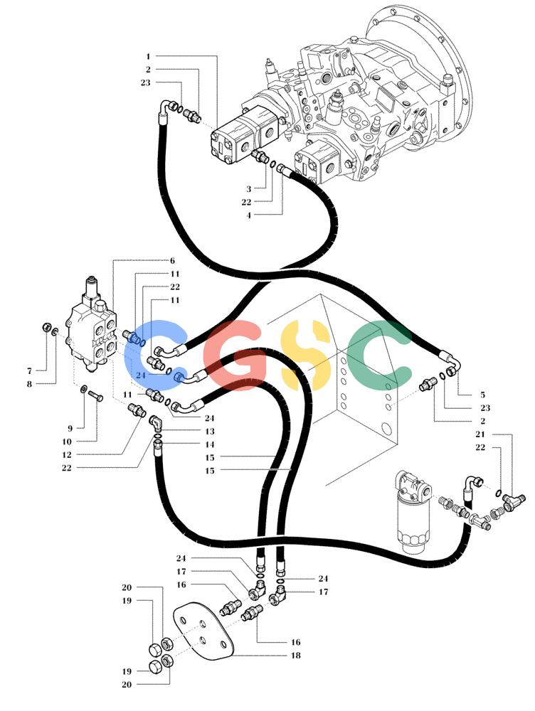 纽荷兰零件查询(DC100) - CRAWLER DOZER (N.A. VERSION) (4/00-) (9.555[01B]) - REAR HYDRAULIC FUNCTION DC100 New Holland Constructuion