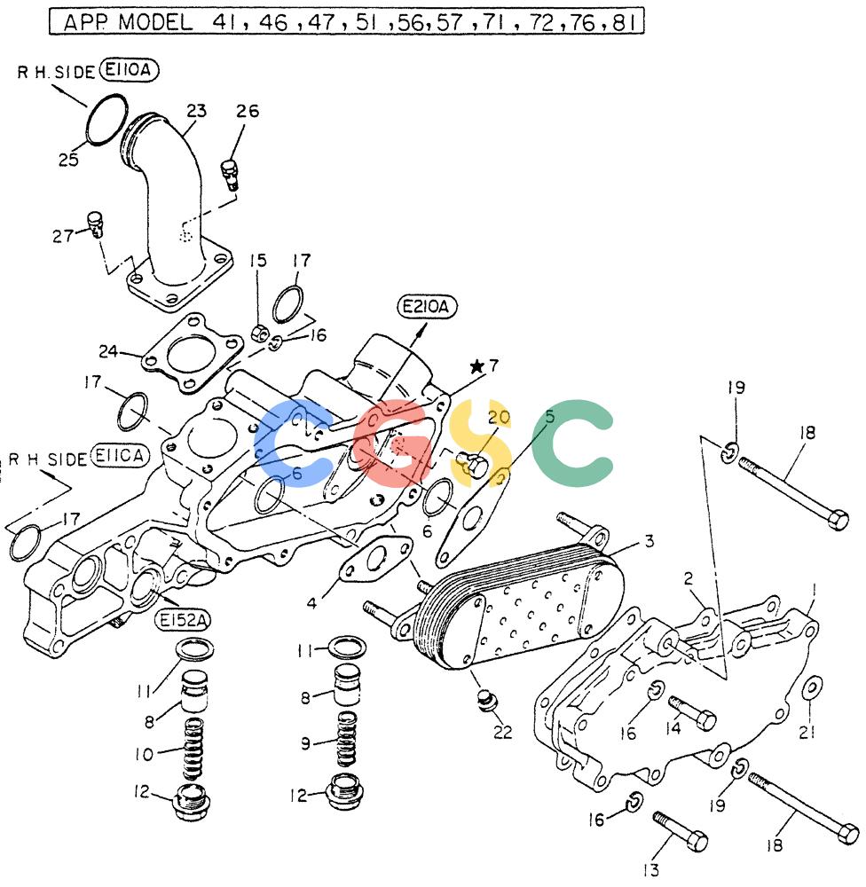神钢零件查询(FD6T04) - NISSAN DIESEL ENGINE - LK500 (1/06-12/06) (06-008) - COOLER - OIL Kobelco