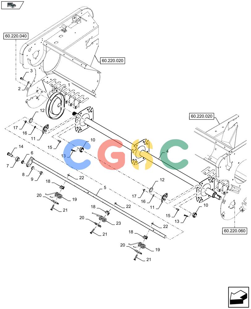 凯斯零件查询(LB434R) - BALER (9/12-) (60.220.080) - PICK-UP, REEL - C084 Case Agriculture