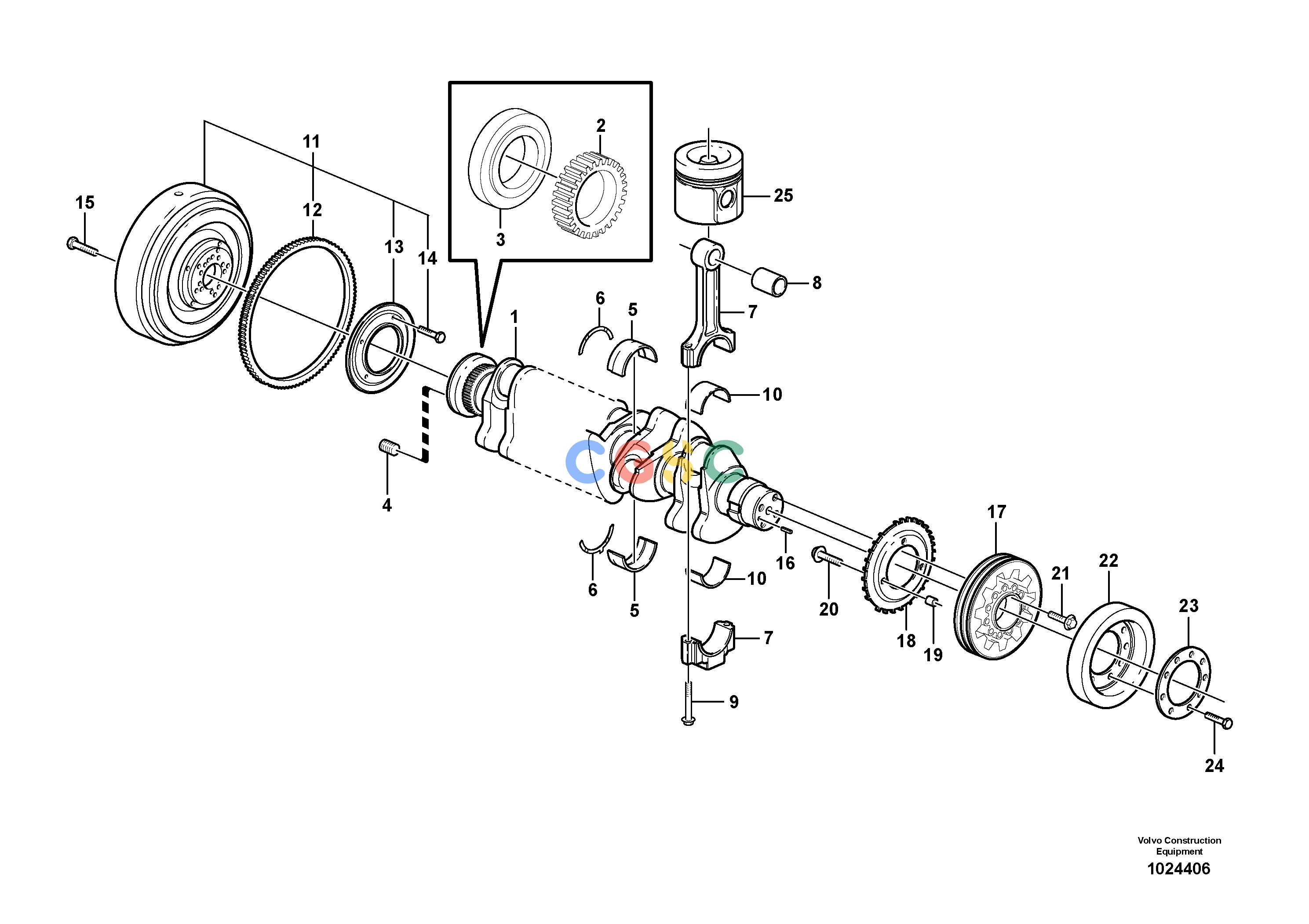 沃尔沃零件查询L70F Crankshaft and related partsNone NoneNoneNoneAutodata Volvo online