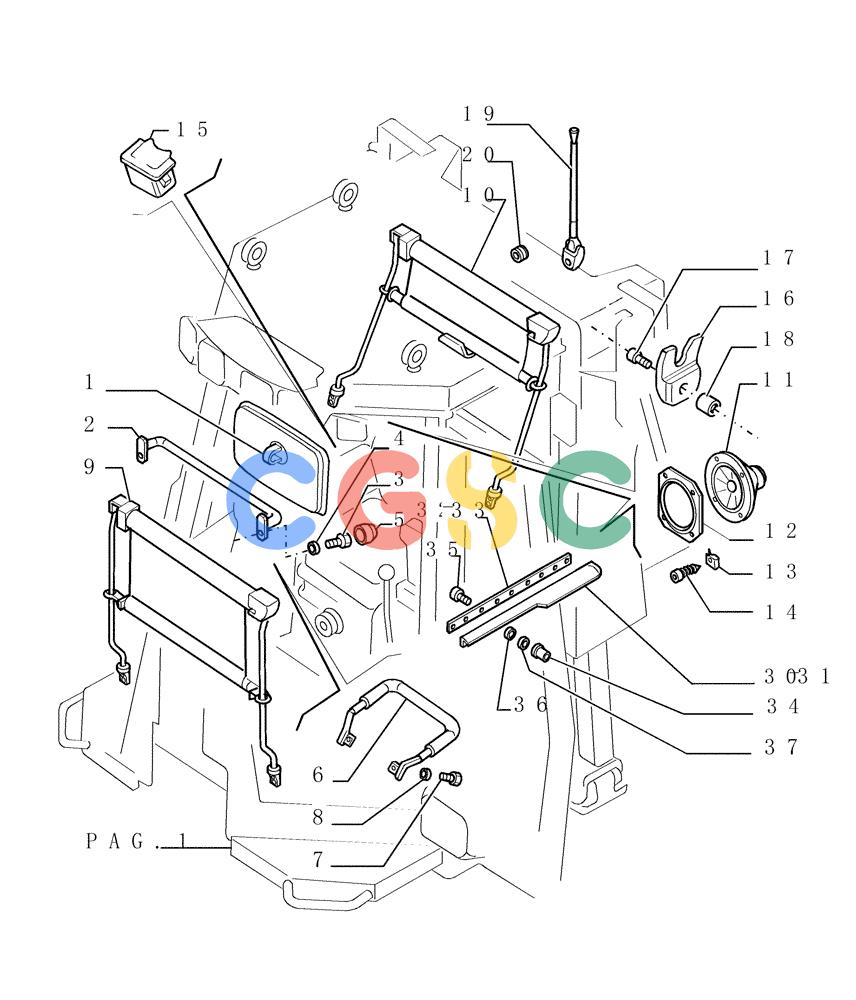 纽荷兰零件查询(DC150.B) - CRAWLER DOZER TIER 2 (3/03-) (9.653[25]) - ROPS CAB - COMPONENTS - OPTIONAL CODE 784110171 New Holland Constructuion