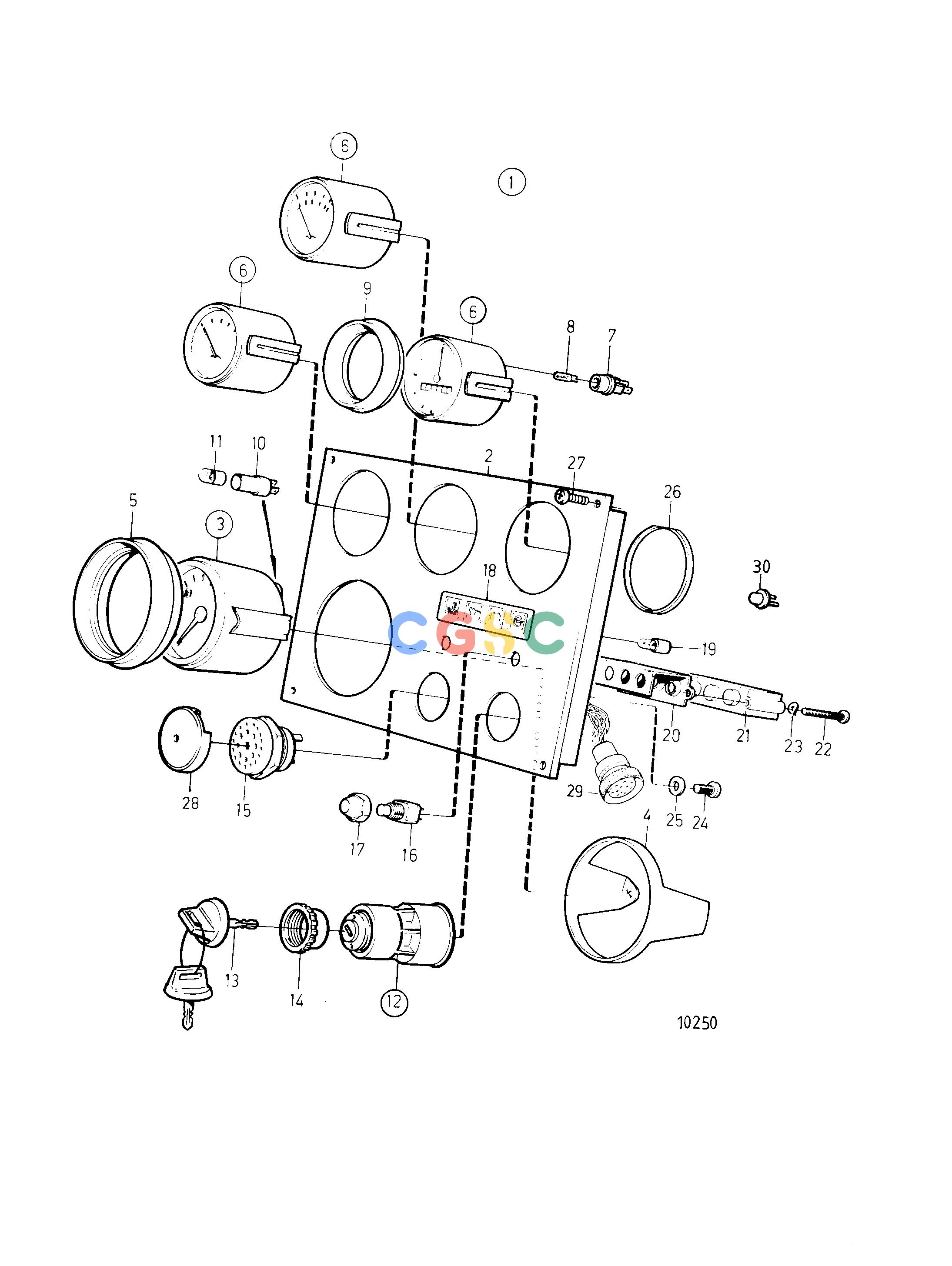 沃尔沃零件查询MD31A; TMD31B; TAMD31B; AD31BElectrical SystemInstrument Panel 2-pole VersionEPC Volvo Penta Parts catalog