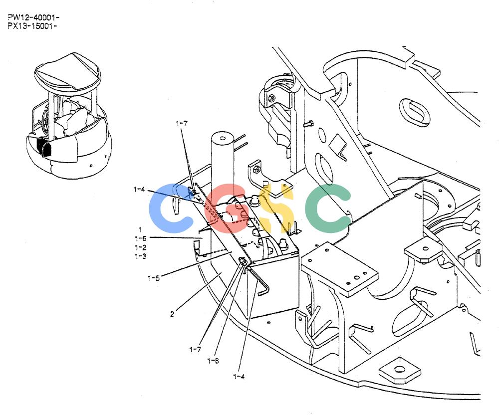 纽荷兰零件查询(E35SR) - COMPACT CRAWLER EXCAVATOR ASN PX13-15001 (N6TN61732) (NA) (1/06-) (01-058) - BATTERY INSTAL New Holland Constructuion