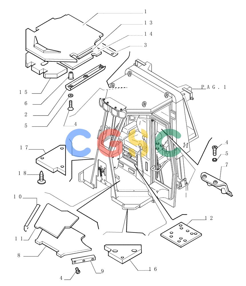 纽荷兰零件查询(DC180PS) - CRAWLER DOZER (11/00-) (9.652[17]) - ROPS CAB - COVERING - OPTIONAL CODE 76069709 New Holland Constructuion