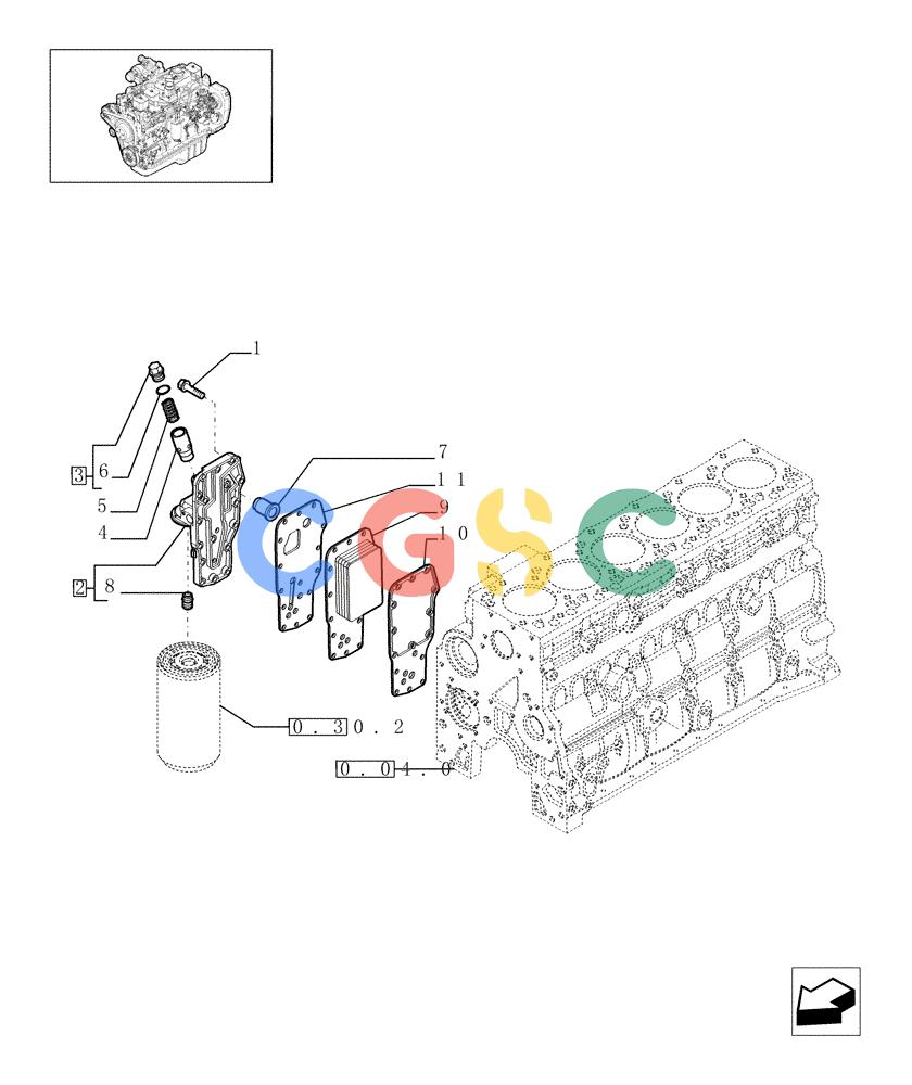 神钢零件查询(F4GE9684C J600) - ENGINE 504124795 - 920019900 (1/13-) (0.31.5[01]) - HEAT EXCHANGER - ENGINE (504096823) Kobelco