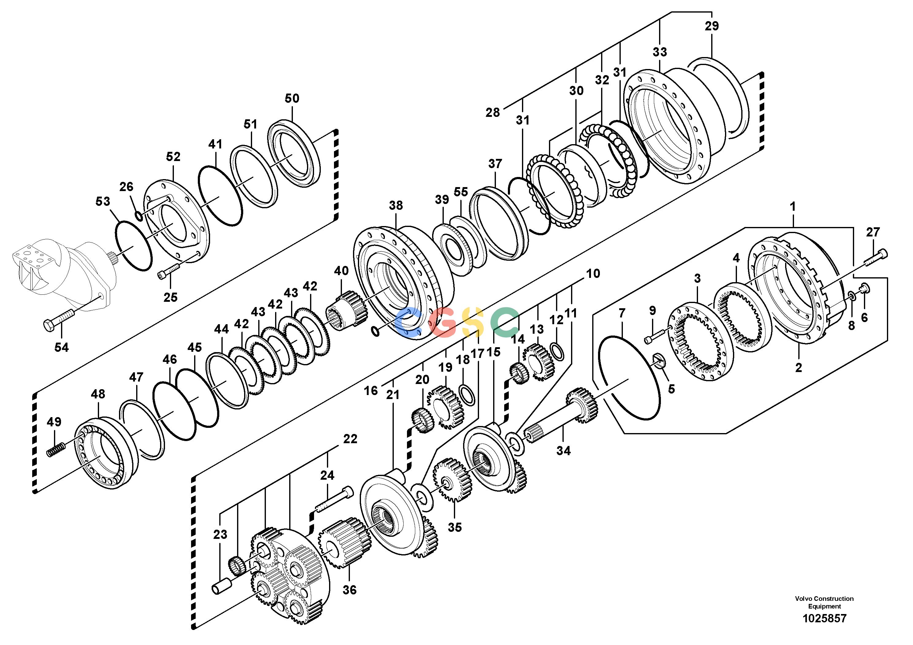 沃尔沃零件查询FBR2800C Travel gearboxS/N 110001-110016 NoneNone8286365,8286898,8286913Autodata Volvo online