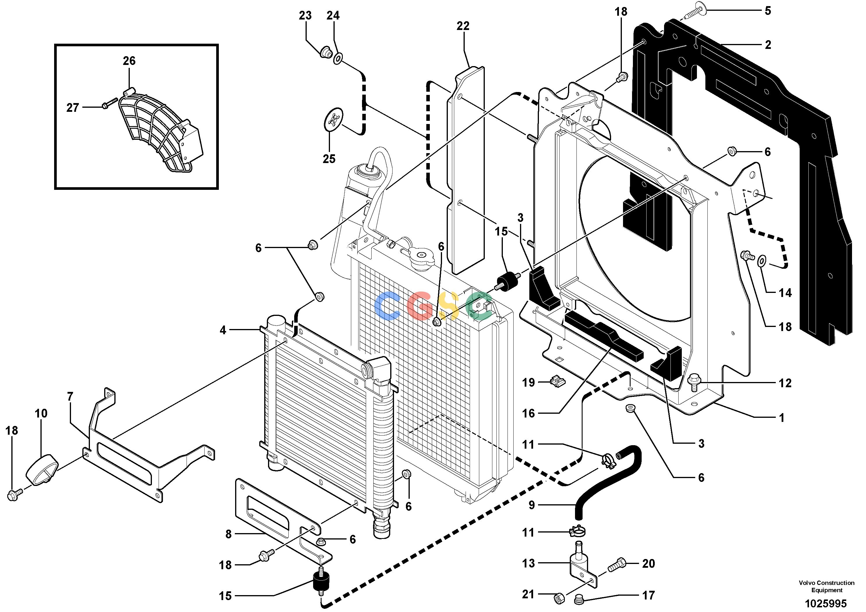 沃尔沃零件查询ECR38 Radiator installationTYPE 602602.10151-NoneNoneNoneNoneAutodata Volvo online
