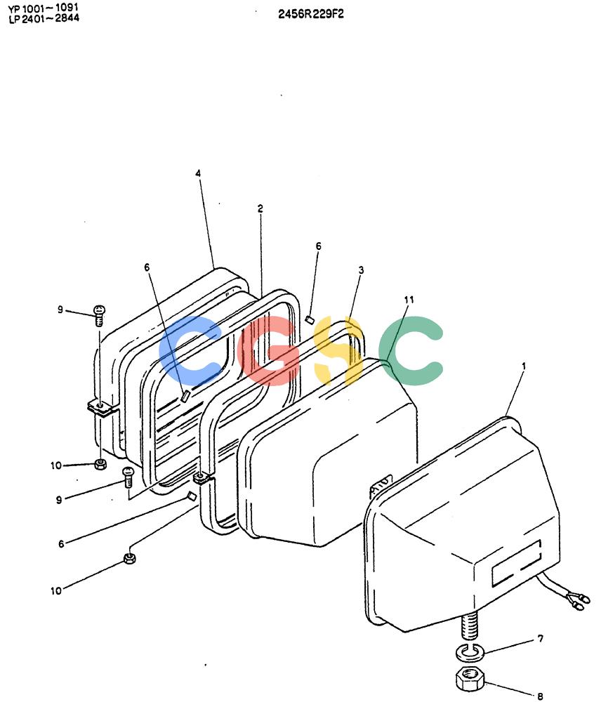 神钢零件查询(MD140BLC) - EXCAVATOR BTW YP1001 - YP1281 (1/80-12/06) (05-015) - LIGHT ASSY, HEAD 2456R229F2 Kobelco