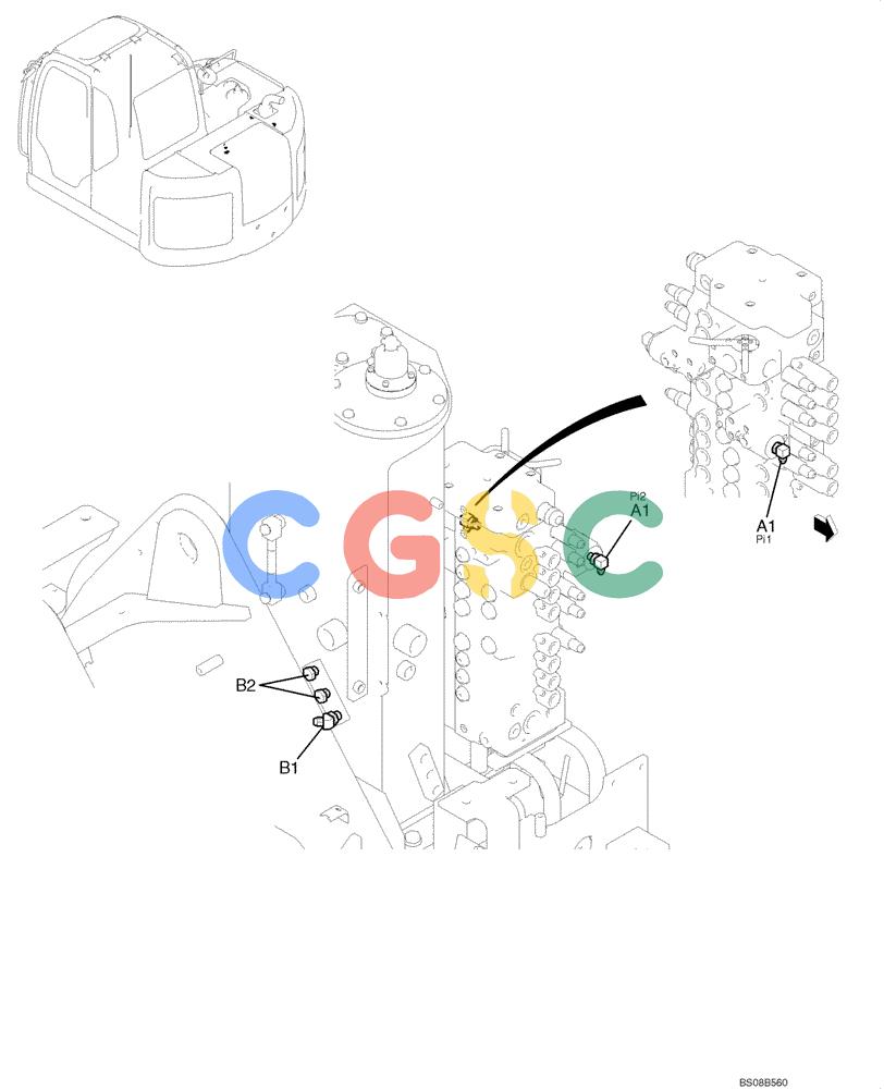 纽荷兰零件查询(E70BSR) - COMPACT CRAWLER EXCAVATOR BTW YT05-15001 - 18000 (NA) (4/08-) (02-29-01[00]) - CONTROL LINES, MAIN (HIGH REACH) (YT06H00058F1) New Holland Constructuion