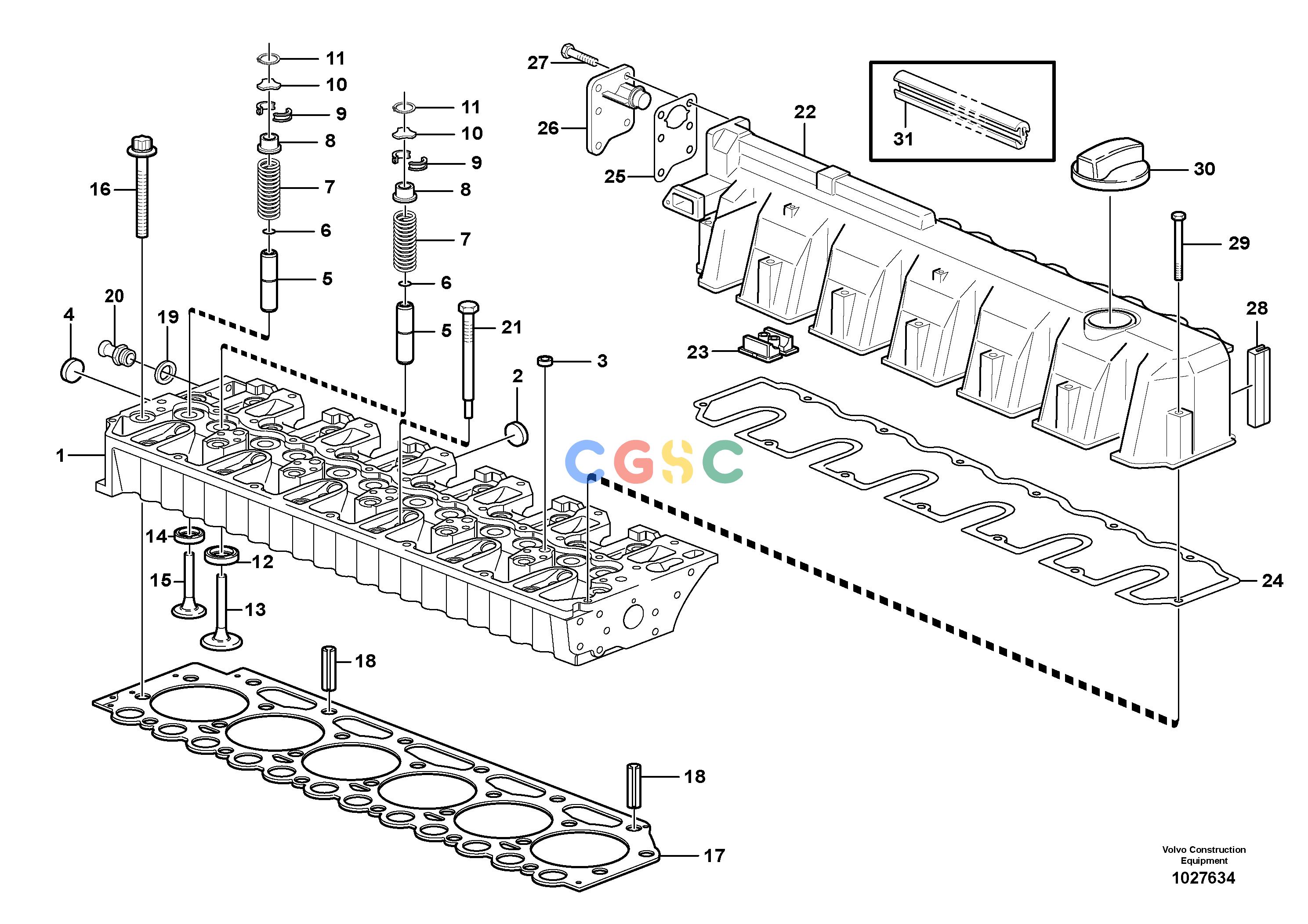 沃尔沃零件查询L120F Cylinder headNone NoneNoneNoneAutodata Volvo online
