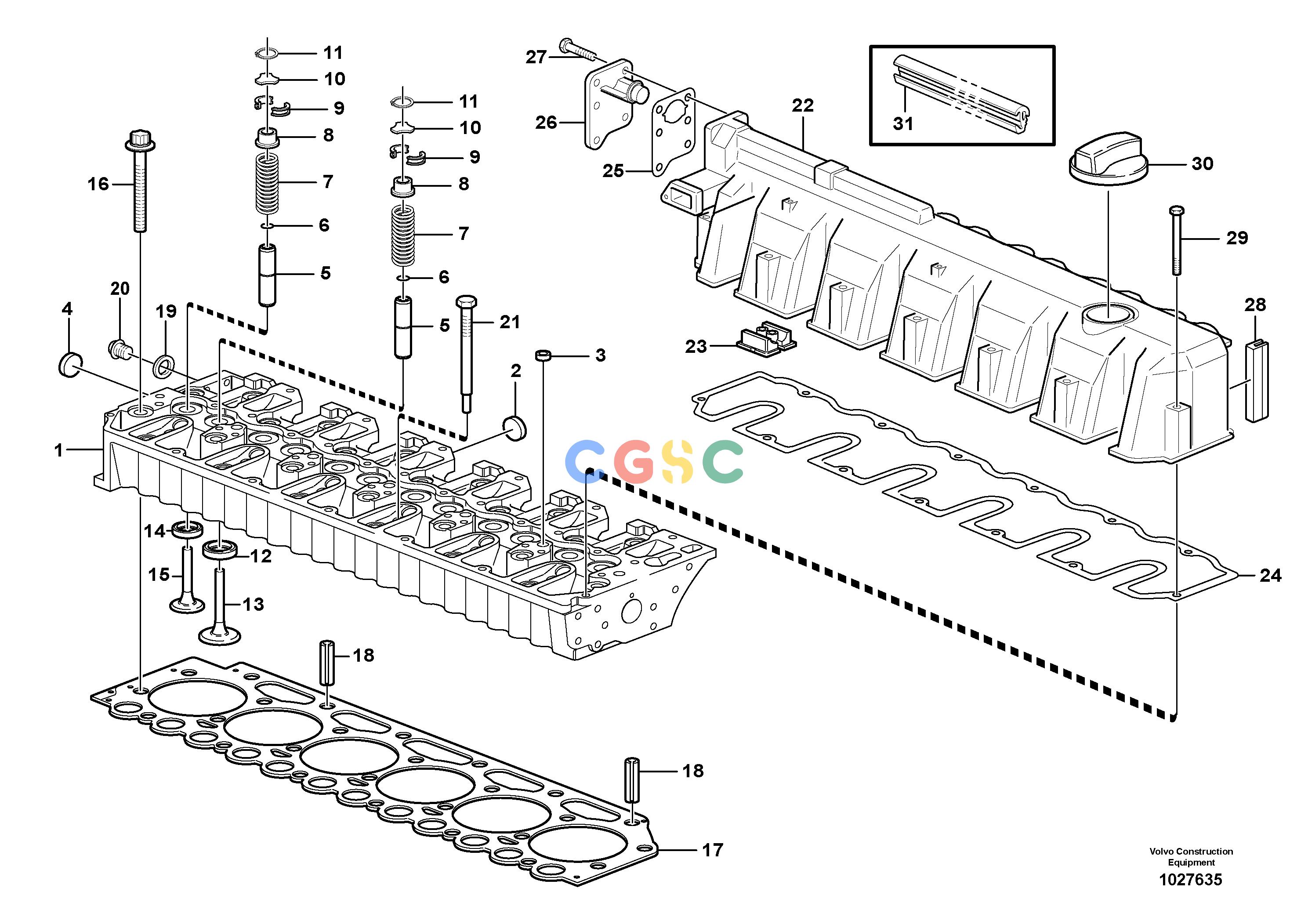 沃尔沃零件查询FC3329C Cylinder headS/N 110001 - 1100358279534-NoneNoneNoneNoneAutodata Volvo online