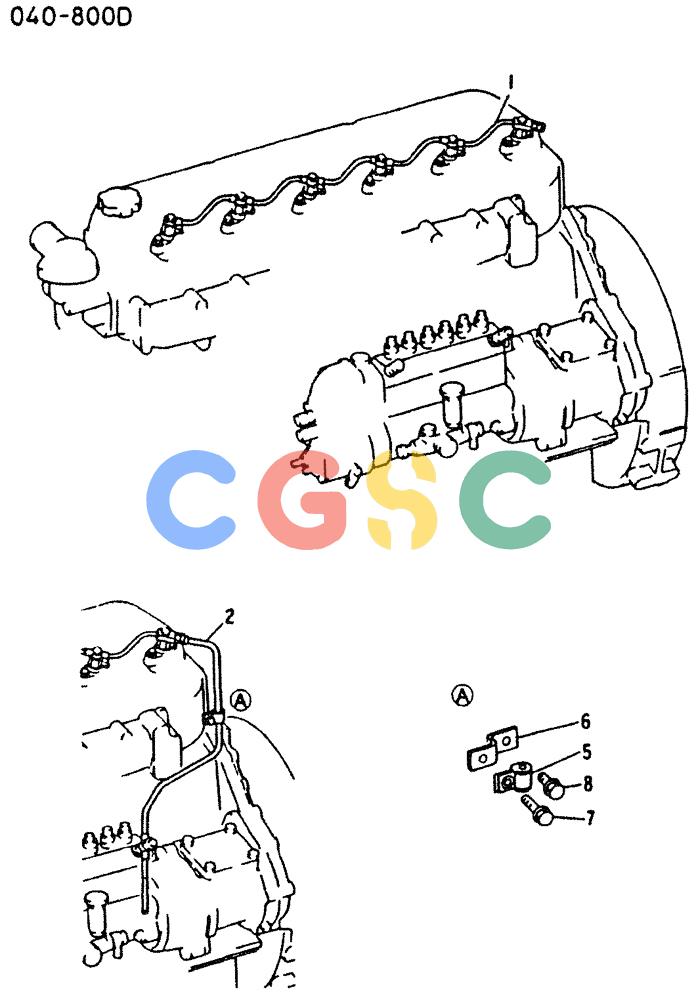 神钢零件查询(6D16-T) - MITSUBISHI DIESEL ENGINE - K909 II & K909LC II EXCAVATORS (1/87-12/06) (02-018) - FUEL RETURN SYSTEM Kobelco